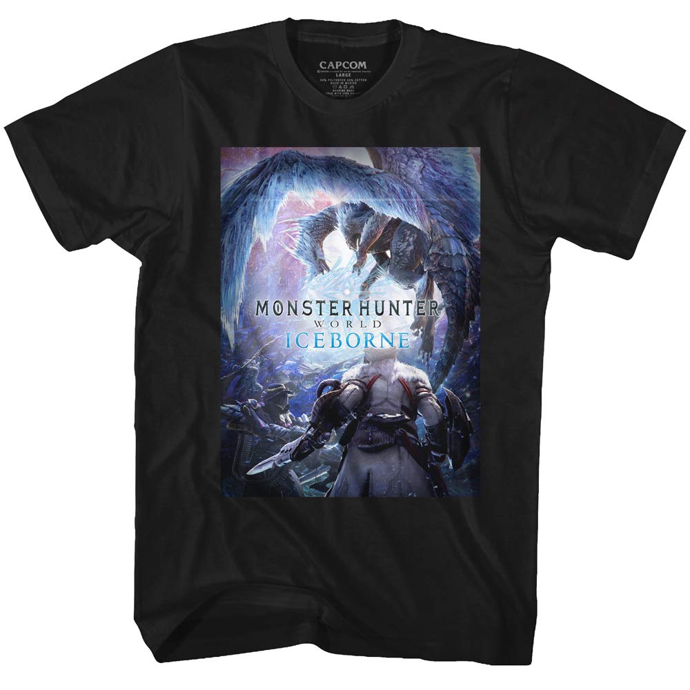 Monster Hunter World Iceborne Key Art Graphic T-Shirt for Men - Cool Gaming Tee for Casual Wear & Cosplay