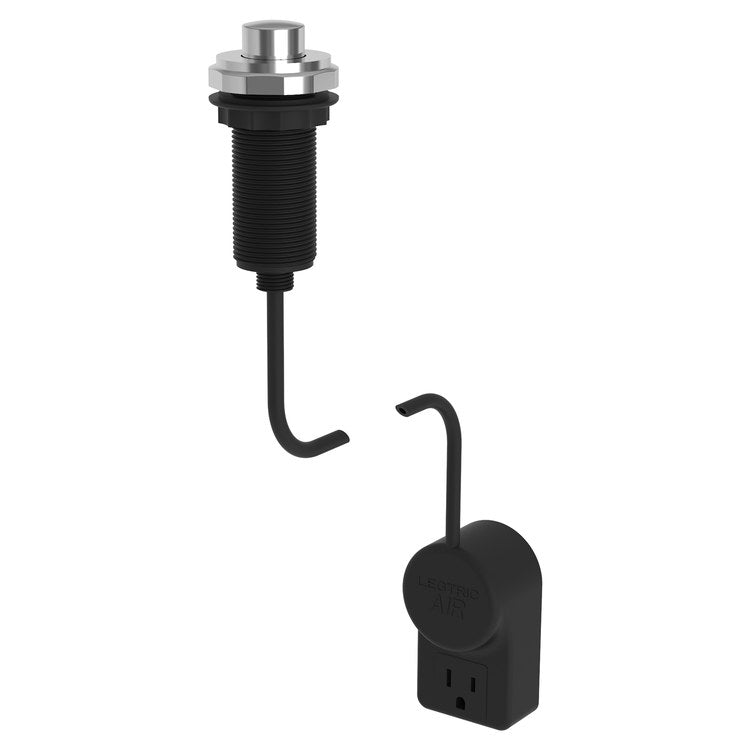 Duncan Air Activation Switch Garbage Disposer with Power Adapter - Polished Chrome Brass Finish for Kitchen Sink Waste Disposal System