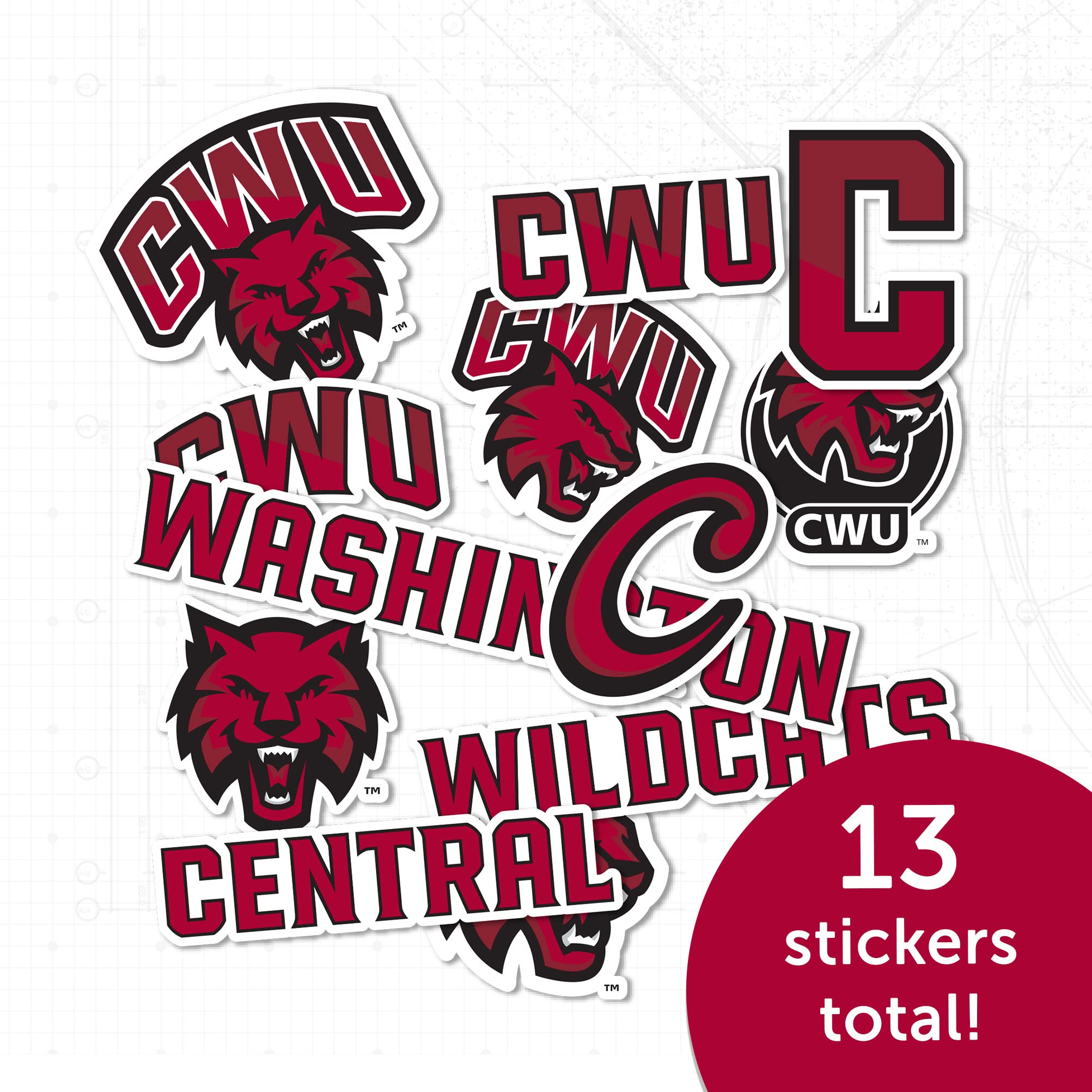 Washington State Wildcats Vinyl Stickers - Desert Cactus CWU Decals for Laptop, Water Bottle, Car & Scrapbooking | Durable Waterproof College Pride Decoration for Students & Alumni
