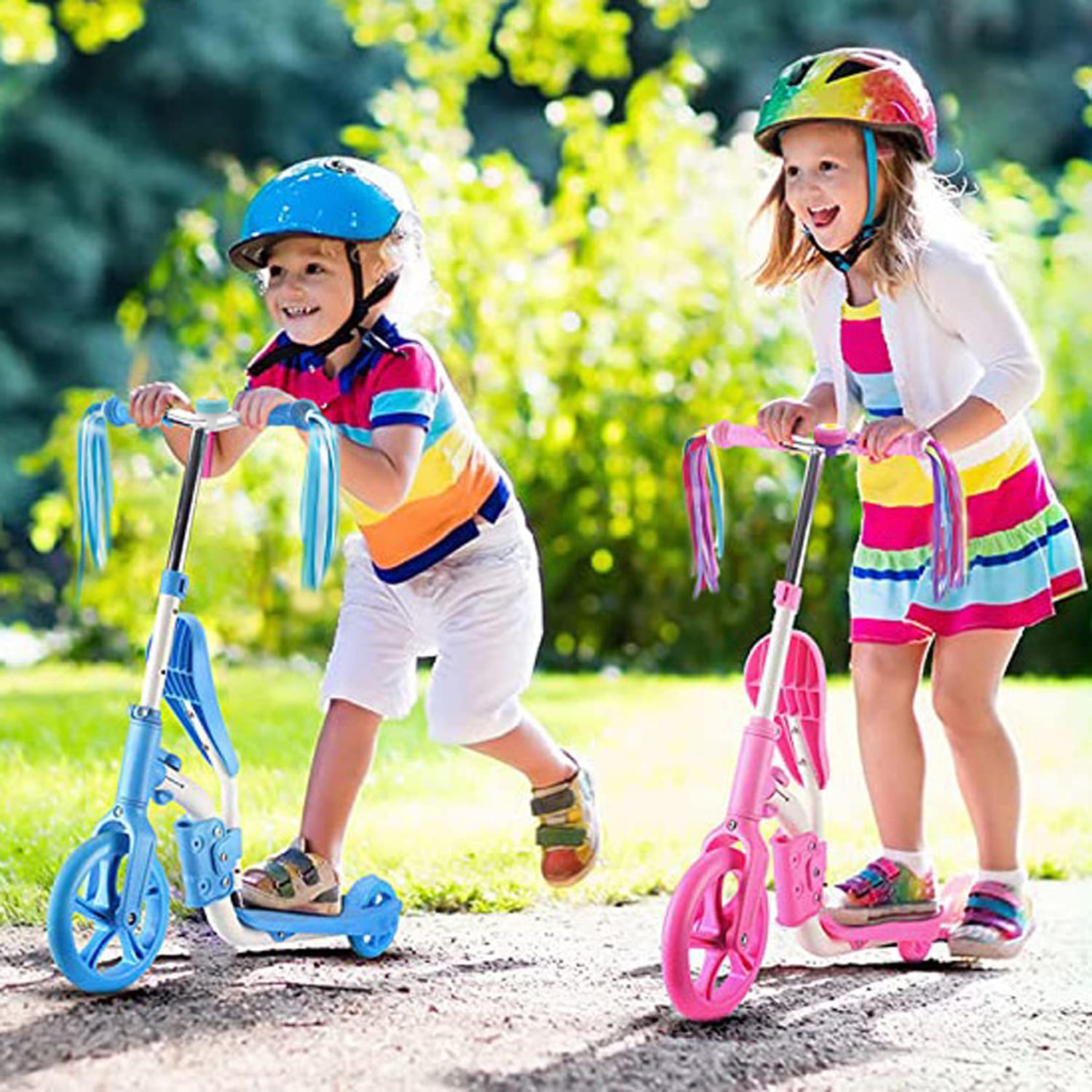 PLATT Kids Bike Bell & Horn with Streamer Tassels - Durable Bicycle Accessories for Boys & Girls - Perfect for Cycling Safety & Fun Outdoor Rides