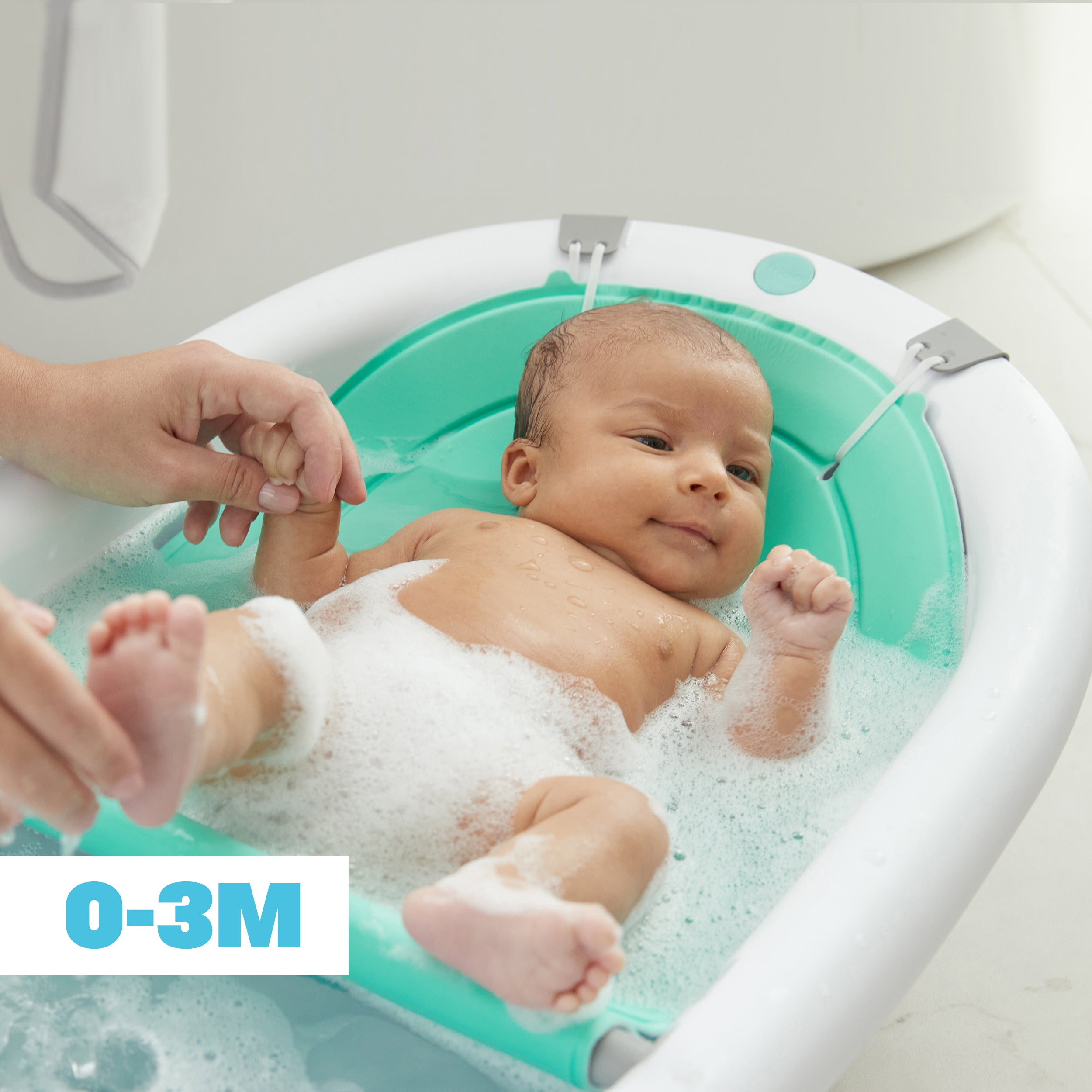 4-in-1 Adjustable Baby Bathtub - Grow With Me Infant to Toddler Bath Tub with Non-Slip Mat - Perfect for Newborns, Babies & Toddlers - Ideal for Bath Time, Playtime & Learning Water Safety
