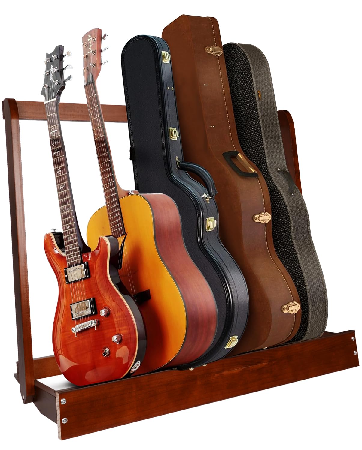 Premium Hardwood Guitar Stand - Heavy Duty Multiple Guitar Rack for Secure Storage & Easy Assembly | Wall Mount & Floor Standing Options for Home, Studio & Stage Use