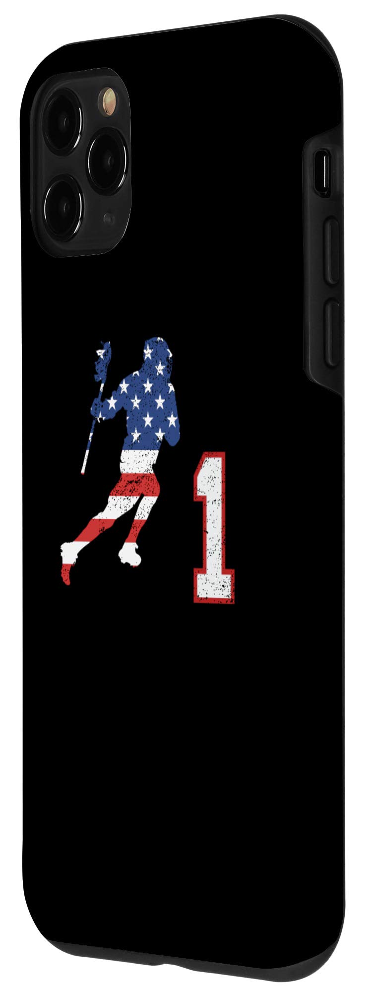iPhone 11 Pro Protective Phone Case with American Flag Design - Perfect for Lacrosse Players & Patriotic Sports Enthusiasts