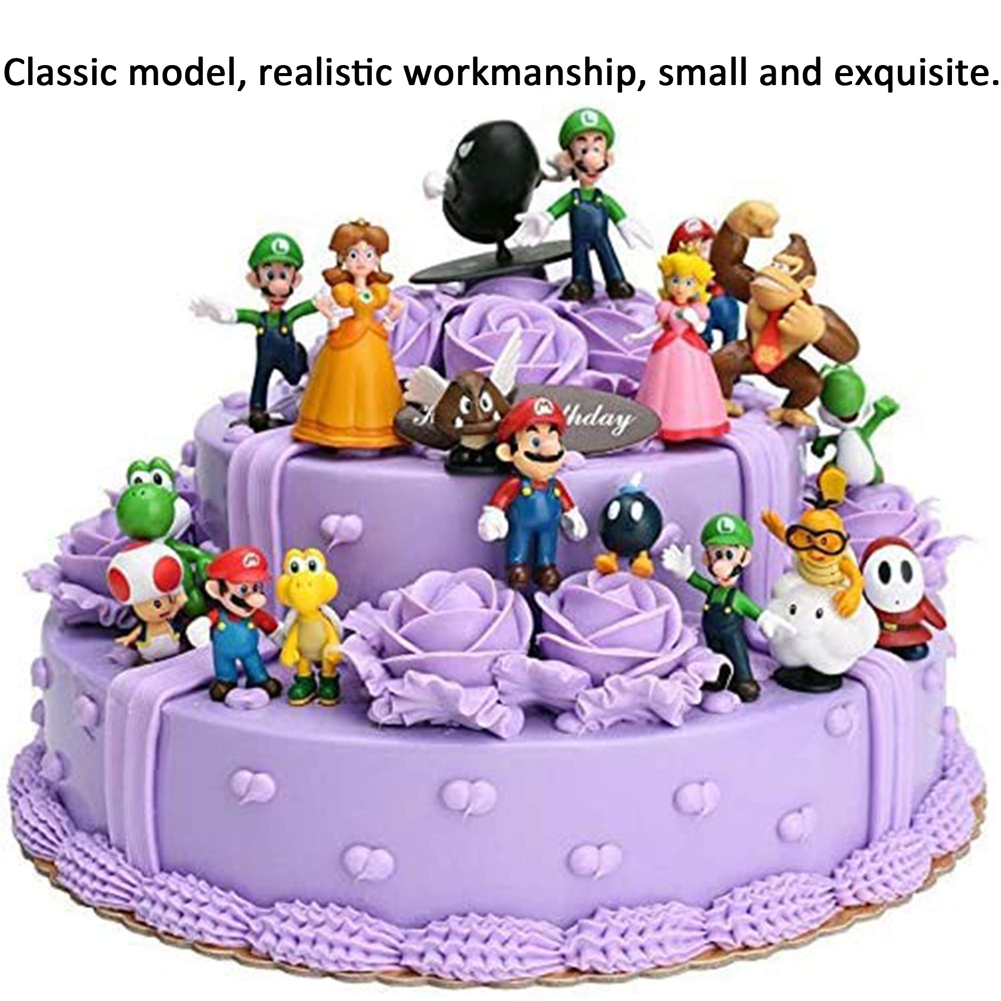 Super Mario Action Figure Toys Set - 18pcs PVC Collectible Dolls for Kids Birthday Party Decorations & Gifts | Perfect for Game-Themed Parties, Room Decor, and Nintendo Fans Collection