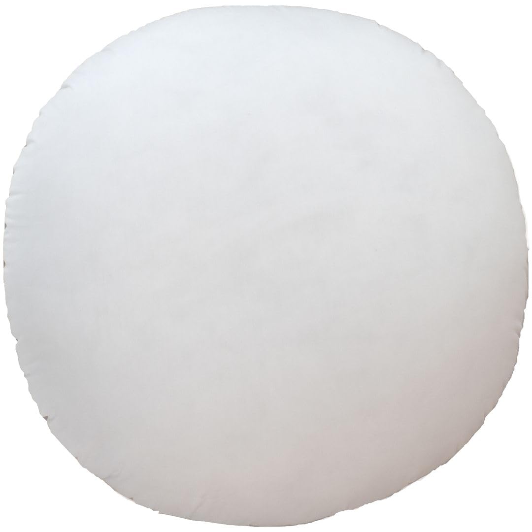 MoonRest 20 Inch Round Pillow Insert - Hypoallergenic Polyester Filling with 100% Cotton Blend Cover - Perfect for Sofa, Bed, Cushion & Home Decor - Ideal for Living Room, Bedroom & Nursery Decorations