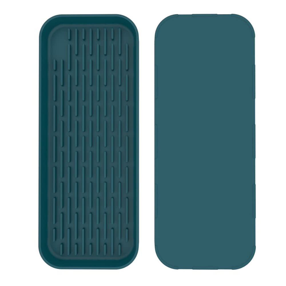 Non-Slip Silicone Kitchen Sink Organizer Tray - Soap & Sponge Holder with Anti-Skid Design for Bathroom & Kitchen Counter Storage | Perfect for Organizing Sponges, Soap, Brushes in Sinks or Countertops