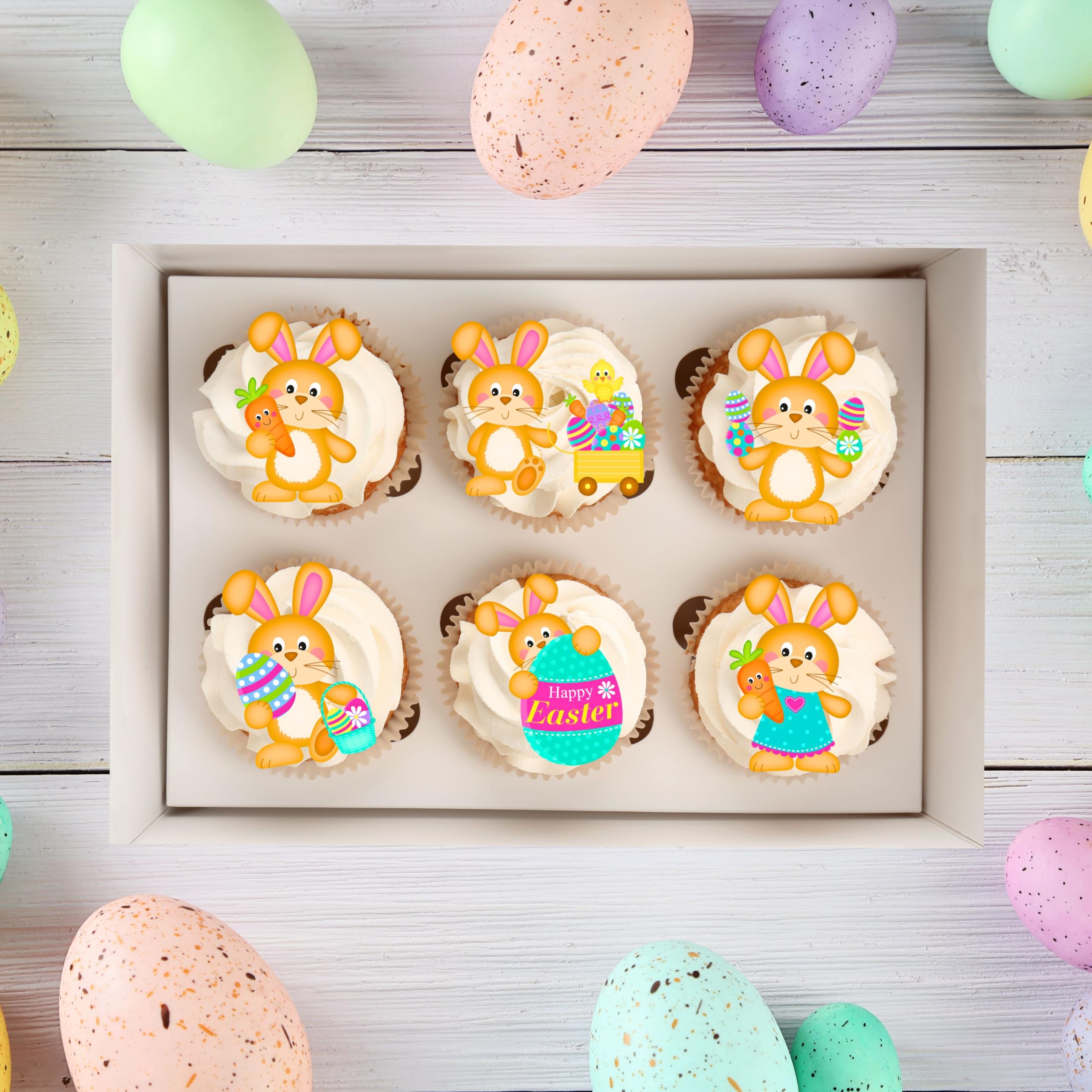Easter Chick Edible Cupcake Toppers - 12pcs Stand-Up Wafer Cake Decorations for Easter Party, Baby Shower & Spring Celebrations - Cute Easter Cake Toppers for Cupcakes, Cookies & Desserts