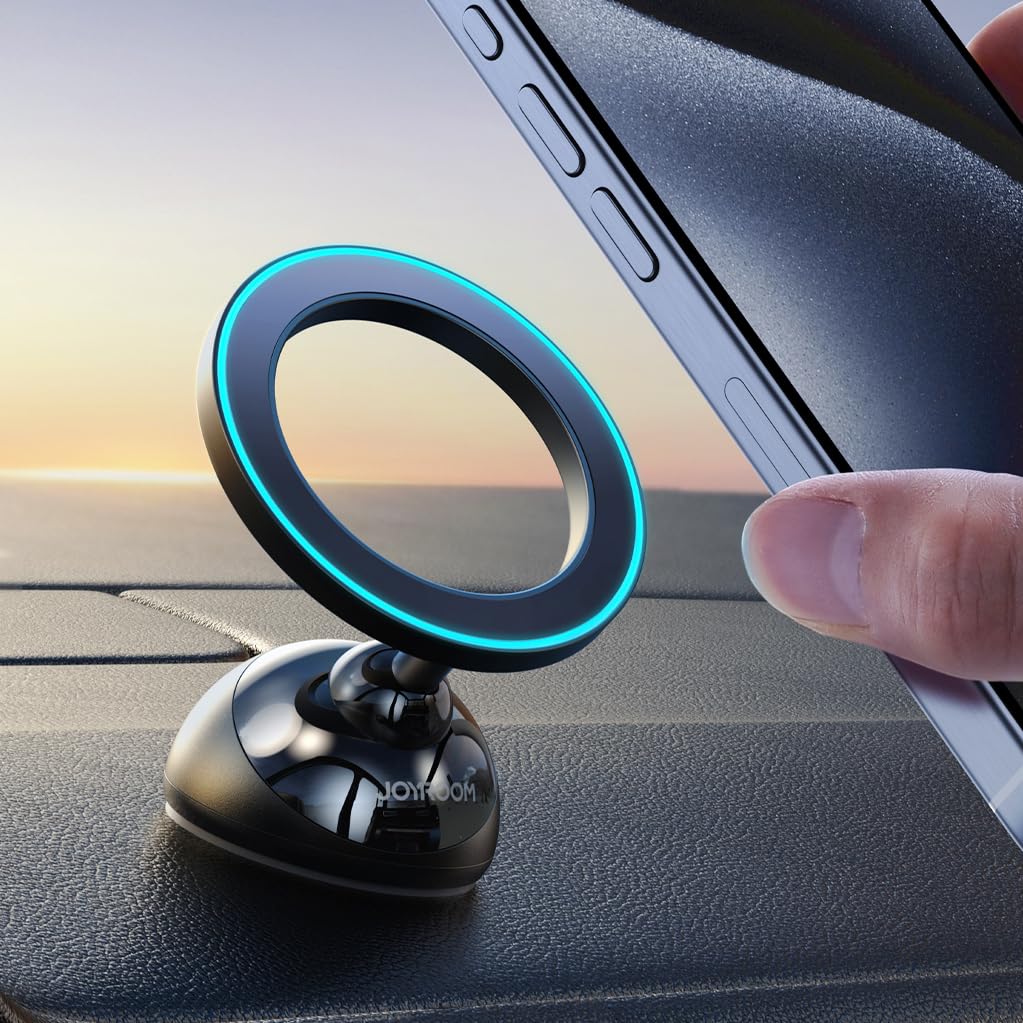 JOYROOM MagSafe Car Mount - All-Metal Magnetic Phone Holder with Stronger Magnet for iPhone 16/15/14/13/12 - Secure Dashboard Phone Mount for Safe Driving & Hands-Free Navigation