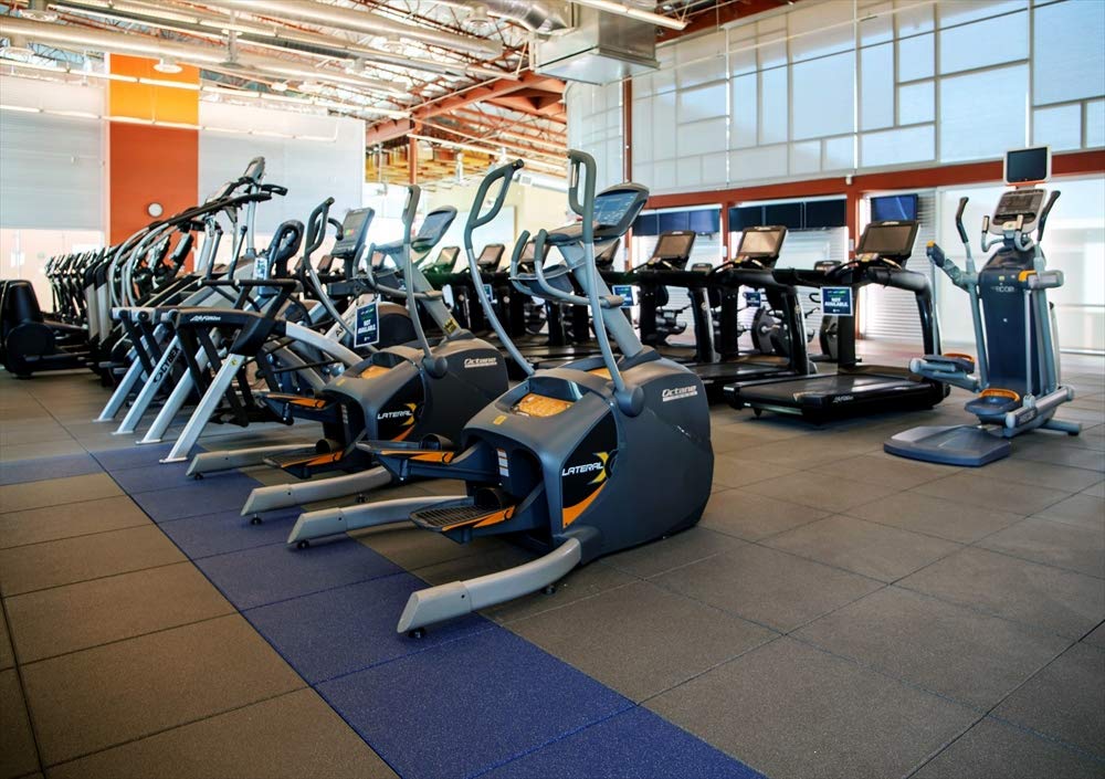Premium 1-Inch Thick Rubber Gym Floor Mats - Shock Absorbing & Noise Reducing Exercise Tiles - 2'x2' Interlocking Tiles (4 Sq Ft Coverage) - Ideal for Home Gyms, Weight Rooms & Play Areas - 10% Blue Color Option