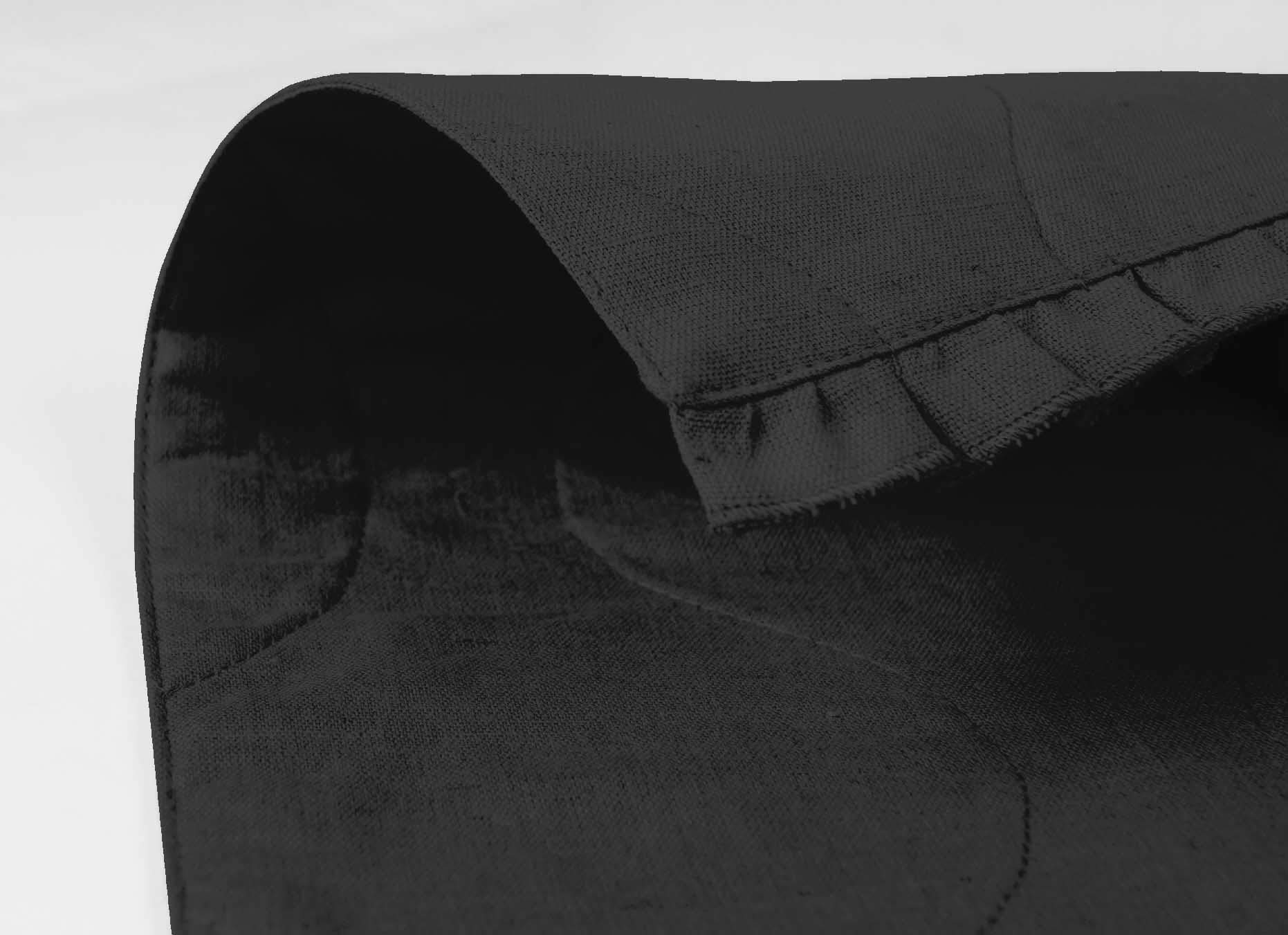 Premium Black Washable Frill Placemats Set with Napkins - 6 Pack Elegant Table Decor for Everyday Dining, Parties & Home Styling
