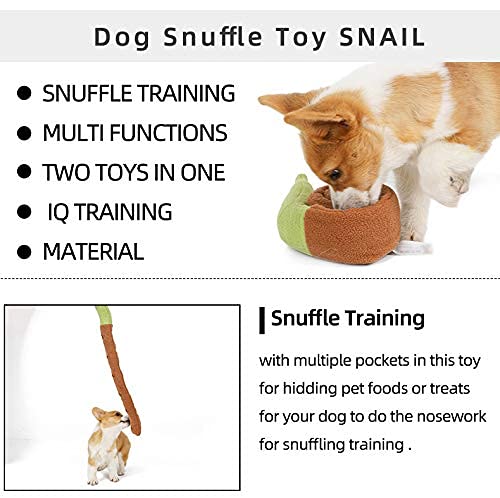 Interactive Snuffle Mat for Dogs & Cats - Mental Stimulation & Foraging Toy, Slow Feeder Puzzle Game for Stress Relief & Boredom - Encourages Natural Instincts - Perfect for Training, Anxiety Relief & Indoor Play (Snail Design)