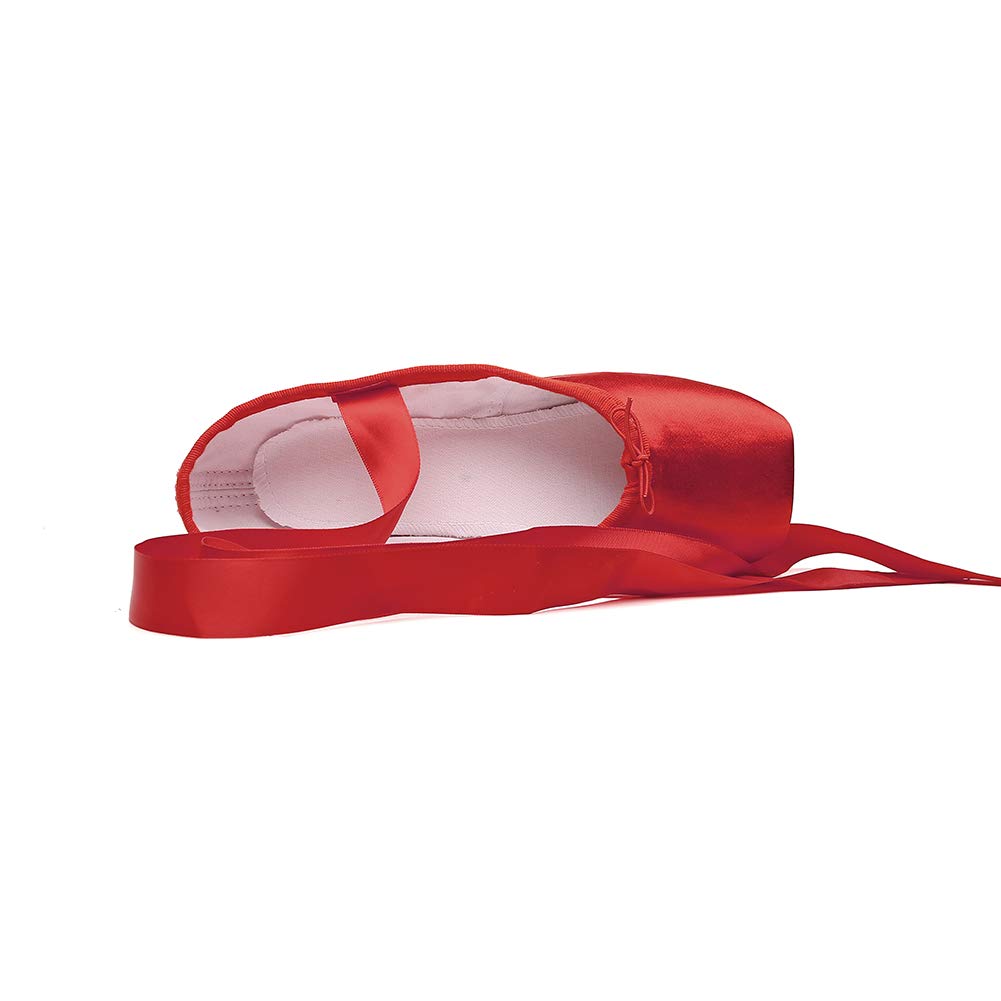 MSMAX Professional Ballet Pointe Shoes for Girls - Satin Dance Flats for Ballet, Jazz & Contemporary - Perfect for Dance Classes, Performances & Recitals