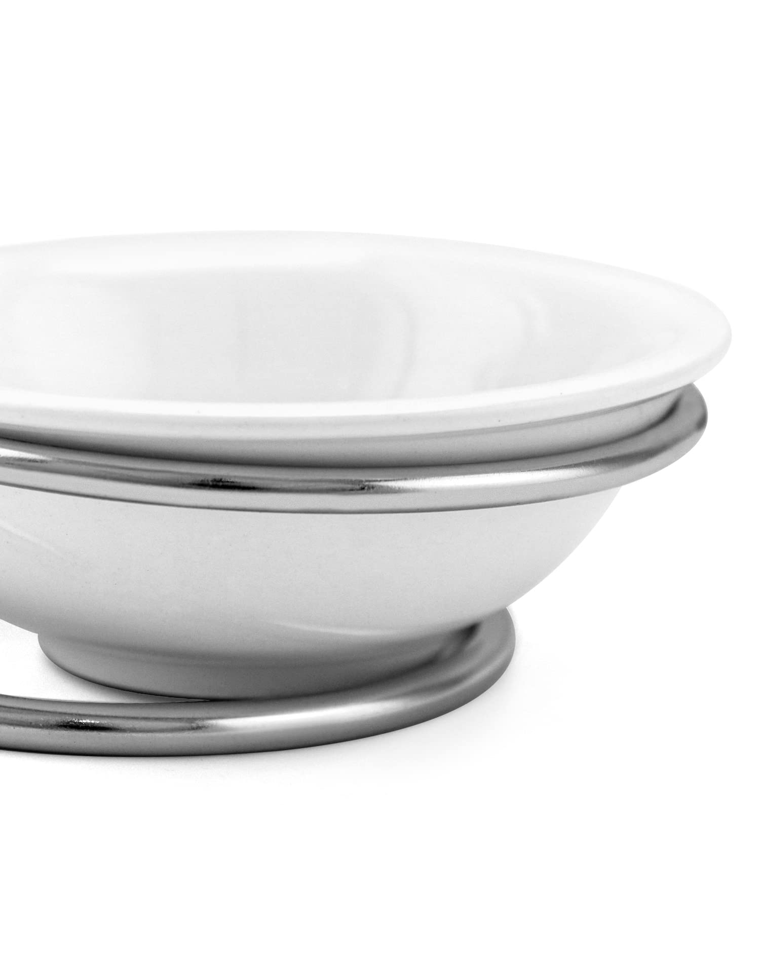 QWORK Ceramic Standing Spoon Rest with Stainless Steel Rack & Drip Tray - Kitchen Counter Organizer for Stovetop Cooking, Baking, and Meal Prep | Space-Saving Utensil Holder for Spoons, Ladles, and Cooking Tools