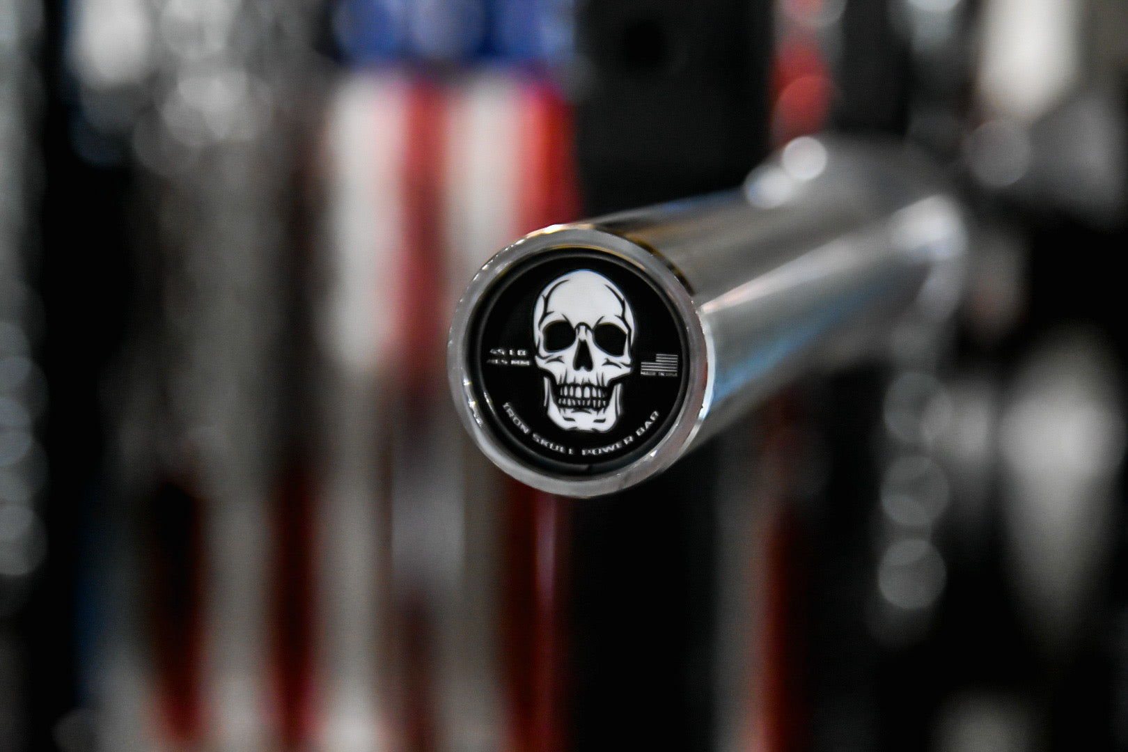 Bare Steel Equipment Iron Skull Power Bar - Heavy Duty Olympic Weightlifting Bar for CrossFit, Strength Training & Home Gym Workouts