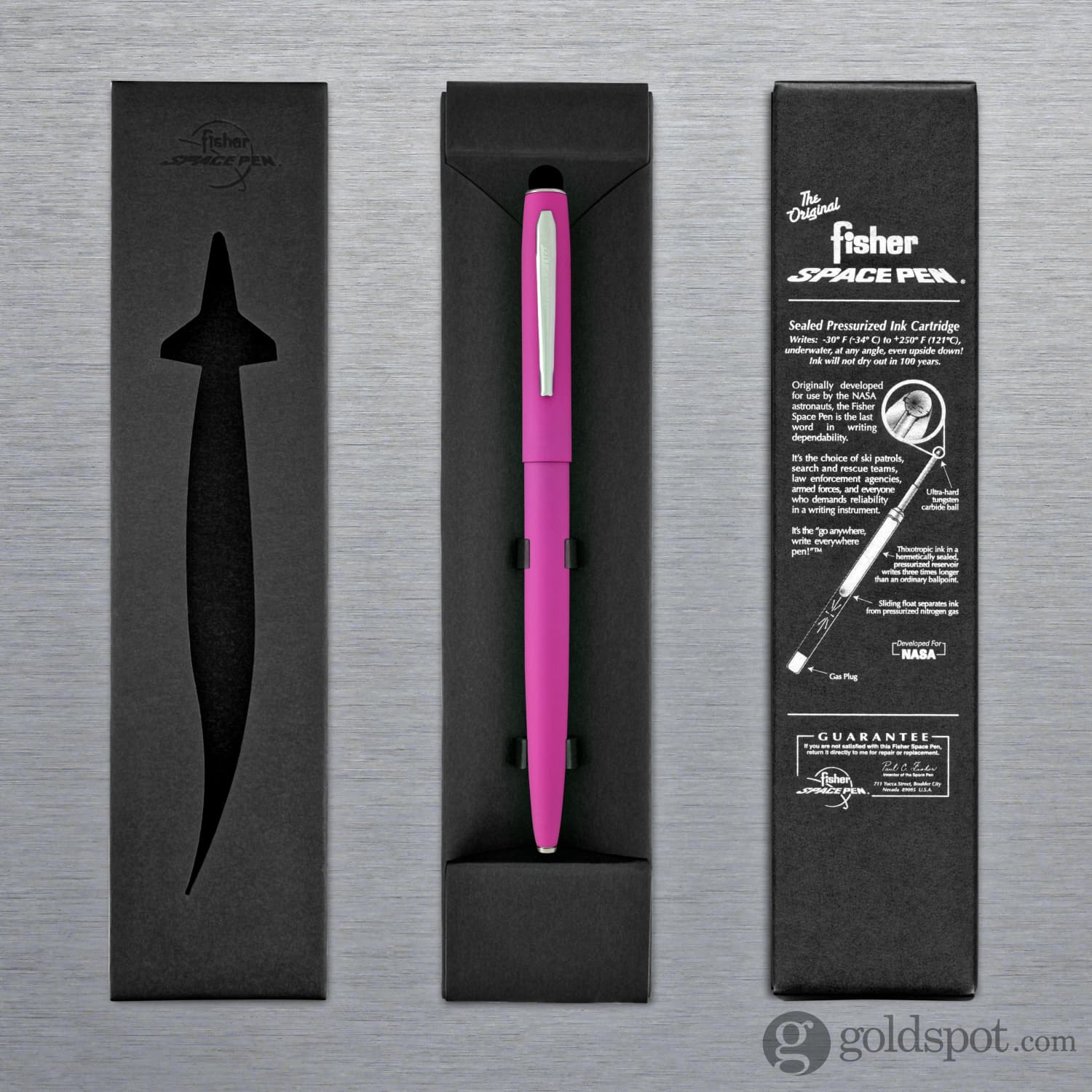 Fisher Space Pen Cap-O-Matic Matte Pink Ballpoint Pen with Stylus - Premium Writing Tool for Office, Travel & Outdoor Use