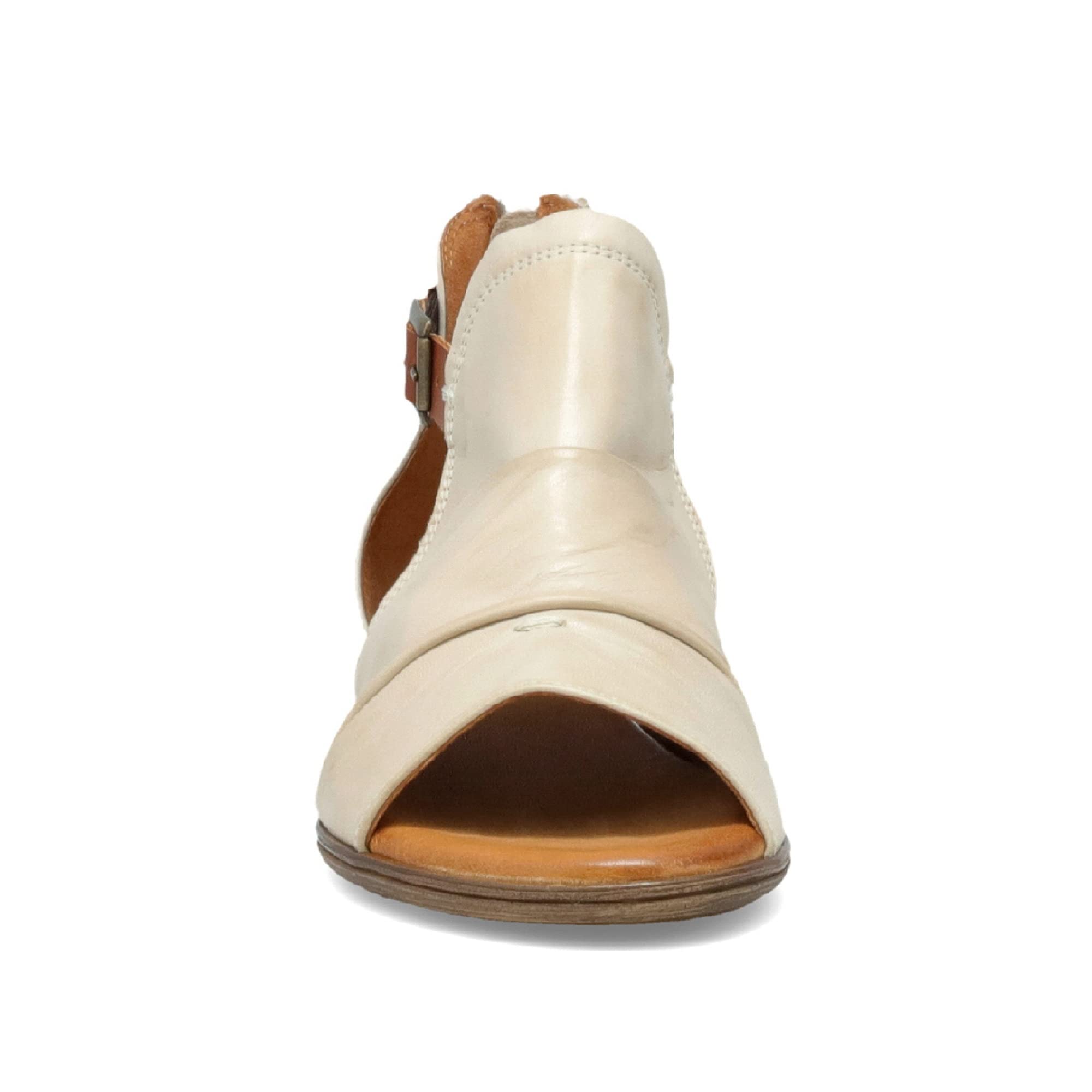 Miz Mooz Dipper Women's Leather Sandals - Peep Toe Buckle Strap Sandals with Open Sides - Comfortable Casual Summer Shoes for Beach, Vacation & Everyday Wear