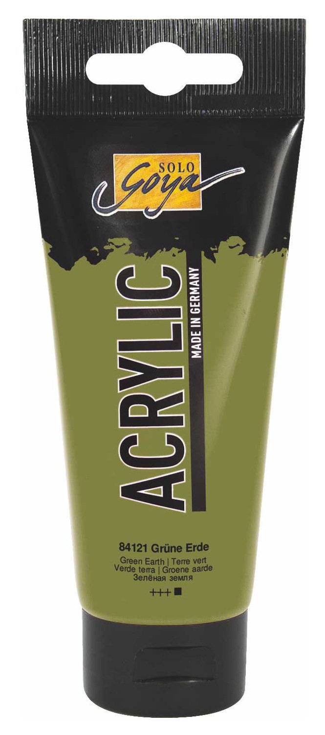 Goya Art Acrylic Paint - Basic Green Earth 100ml Tube | Professional Artist Quality Acrylics for Canvas Painting, DIY Crafts & Home Decor