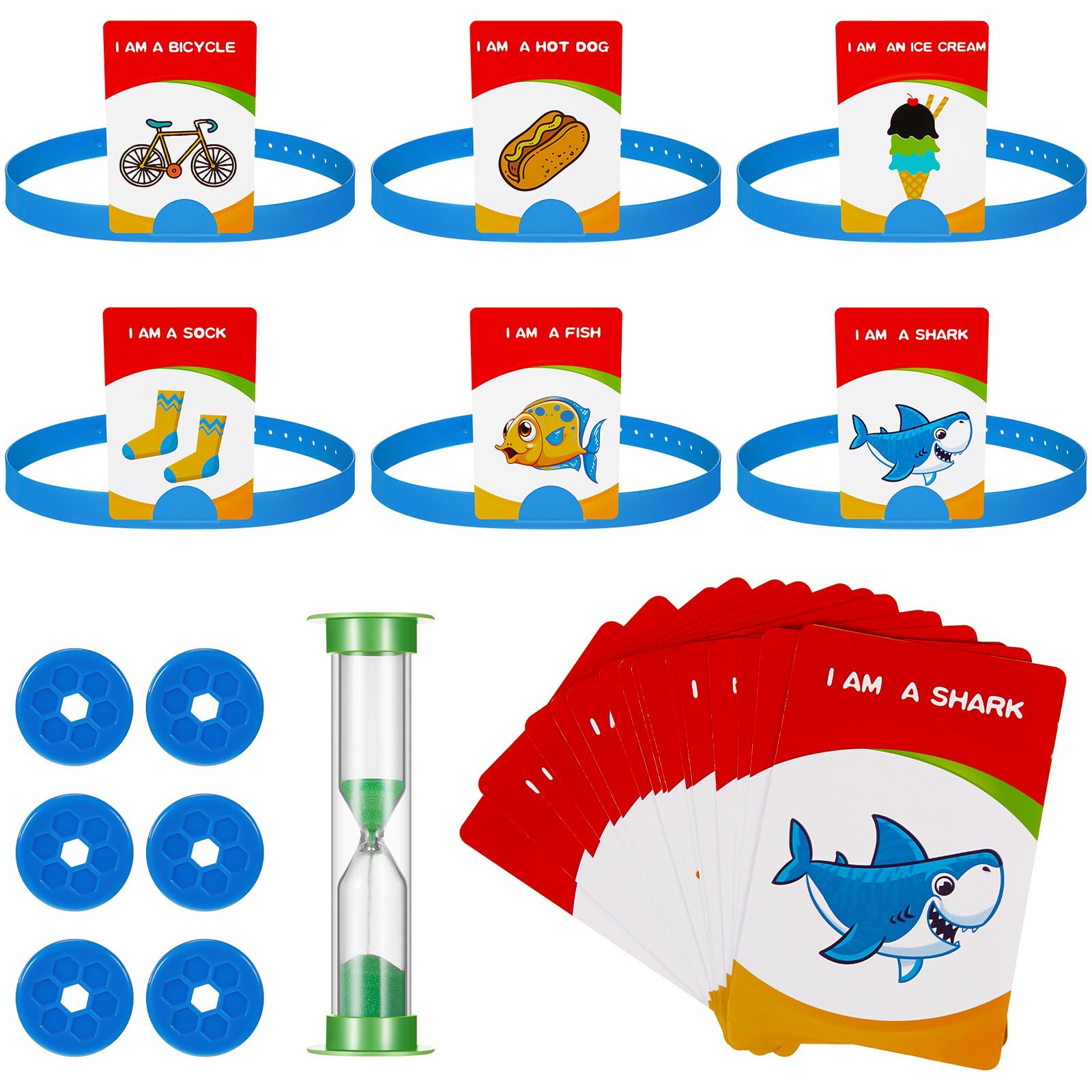 Sumind Headband Guessing Game Set - Fun Heads Up Party Game with Picture Cards, Scoring Coins & Sand Timer for Kids & Adults - Perfect for Family Game Night, Birthday Parties & Team Building Activities