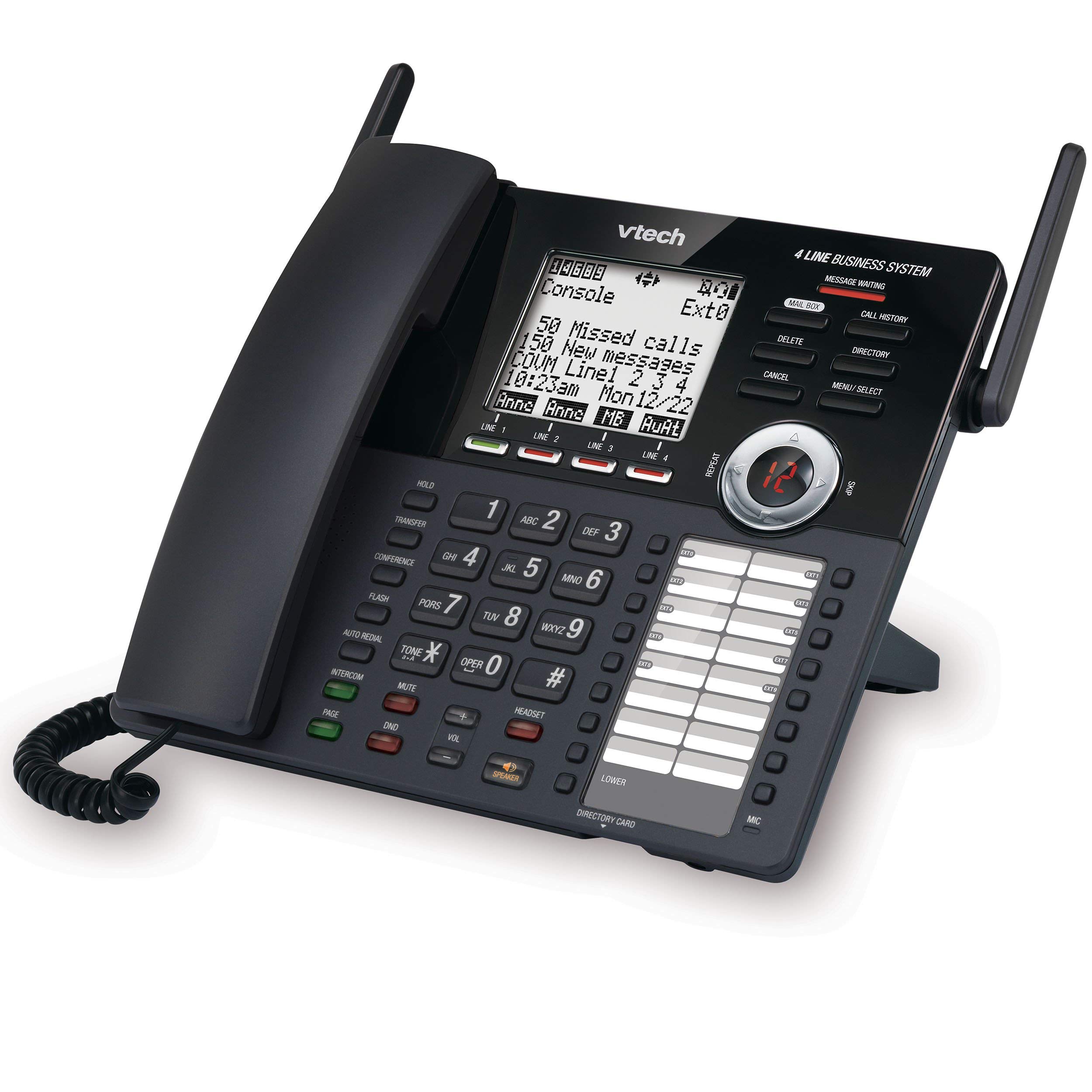 VTech AM18447 4-Line Expandable Business Phone System with Answering Machine, Intercom, Auto Attendant & Music on Hold - Refurbished | Perfect for Small Offices, Call Centers & Home Businesses
