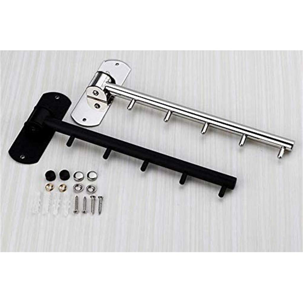 Stainless Steel Folding Wall Mounted Clothes Hanger Rack - Heavy Duty Swing Arm Drying Hook for Jackets, Coats & Clothing | Space Saving Closet Organizer & Storage Solution | Perfect for Small Apartments, Laundry Rooms & Bedrooms