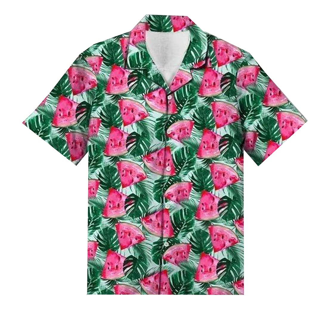 Men's Tropical Cow Print Hawaiian Shirt - Short Sleeve Button Down Casual Summer Shirt for Beach, Luau Party & Vacation Wear
