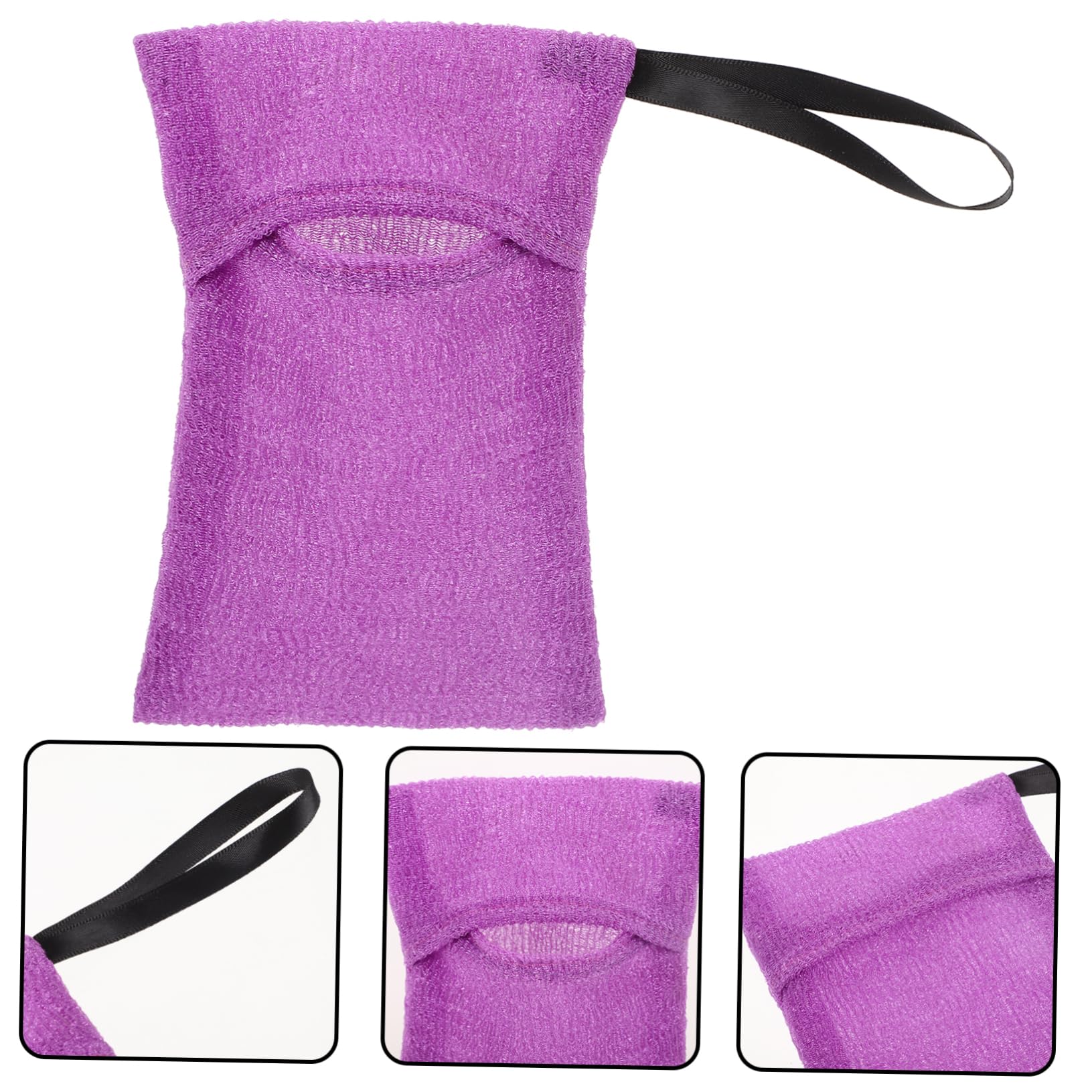 FRCOLOR Leak Proof Soap Travel Case - Purple Nylon Soap Pouch & Scrubber for Homemade Soap, Shampoo Bars | Perfect for Camping, Gym, Travel & Home Use