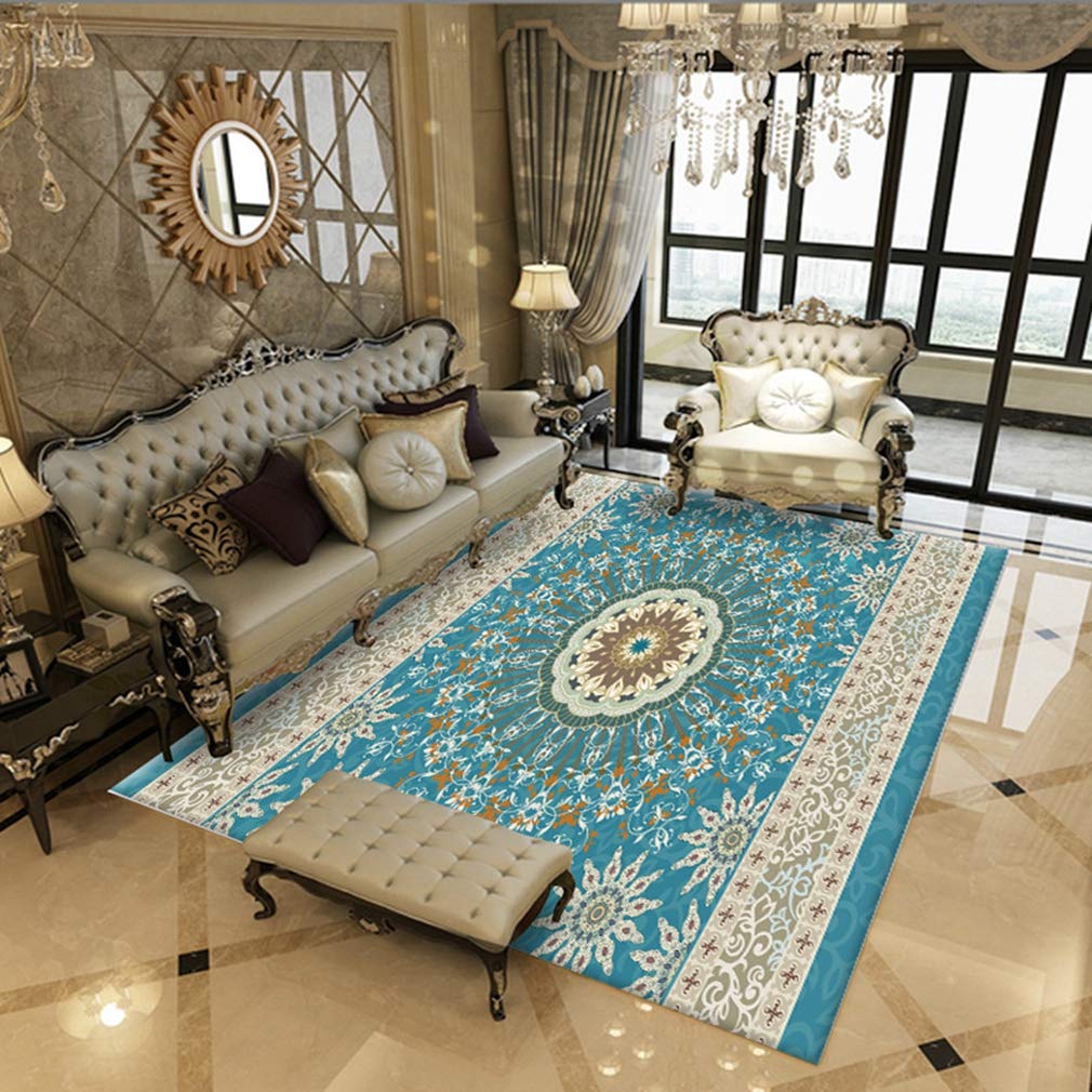 LIKETN Soft Isfahan Floral Area Rug 6'x8' - Traditional Persian Style Non-Slip Fleece Carpet for Living Room, Bedroom, Nursery - Indoor/Outdoor Home Decor Rug for Cozy Spaces, Hallway Runner & Classic Floor Mats
