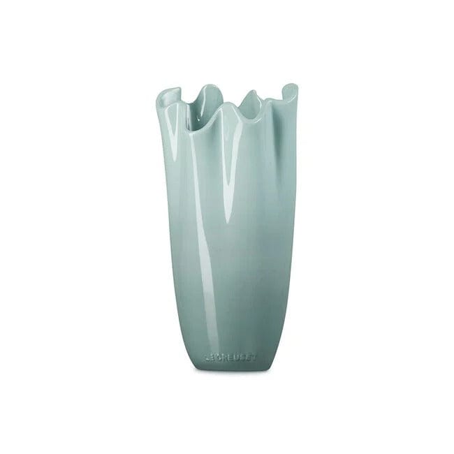 Le Creuset Iris Collection Ruffle Flower Vase in Sea Salt - Elegant Home Decor for Dining Table, Living Room & Wedding Centerpieces