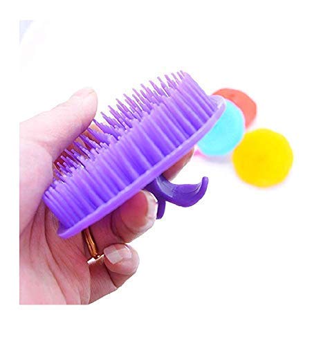 Premium Round Plastic Hair Washing Comb & Scalp Massager - Shower Brush for Men & Women (3-Pack, Multi-Color) - Perfect for Salon, Home Hair Care & Relaxing Scalp Treatment