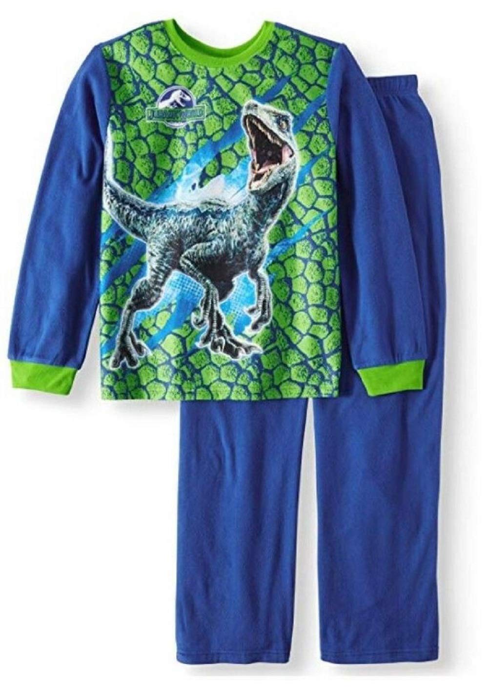 AME Jurassic World Blue The Velociraptor 2-Piece Pajama Set - Soft Flannel Dinosaur Pajamas for Kids & Adults - Cozy Sleepwear for Movie Nights & Themed Parties