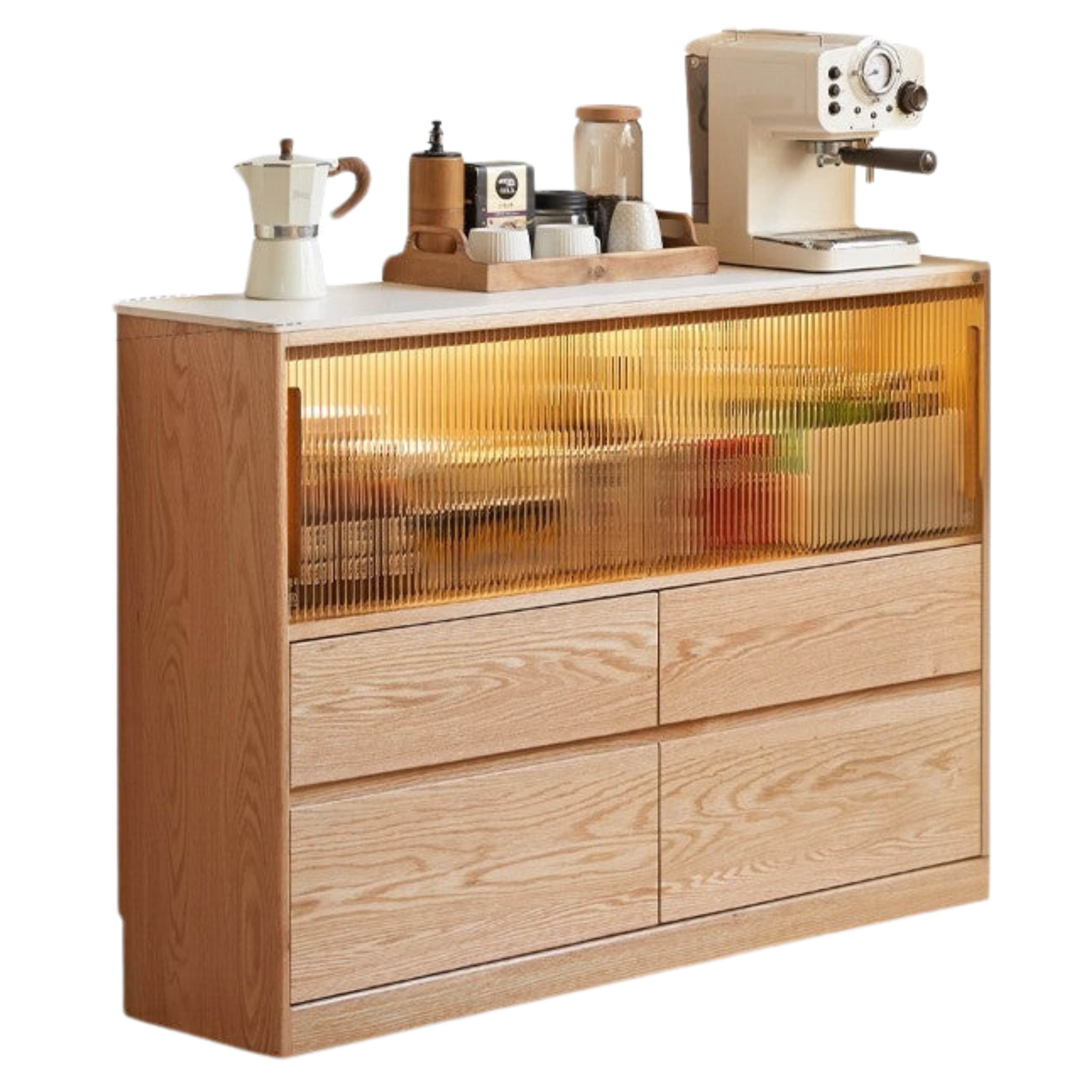 47.2х11.8х33.4 inch / 120х30х85 cm / Natural wood color / rock slab ultra-thin sideboard