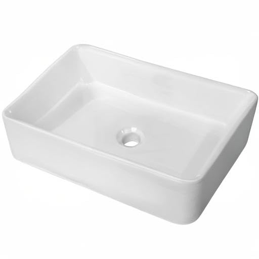 Lordear 21x14 Inch White Porcelain Rectangular Vessel Sink - Modern Above Counter Bathroom Vanity Sink for Contemporary Bathrooms & Powder Rooms