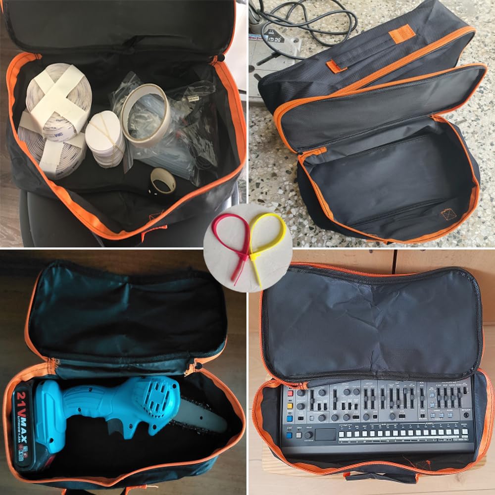 Durable Waterproof Oxford Tool Bag - Large Portable Zipper Pouch for Organizing Small Metal Tools | Perfect for Electricians, DIY Projects & Construction Work