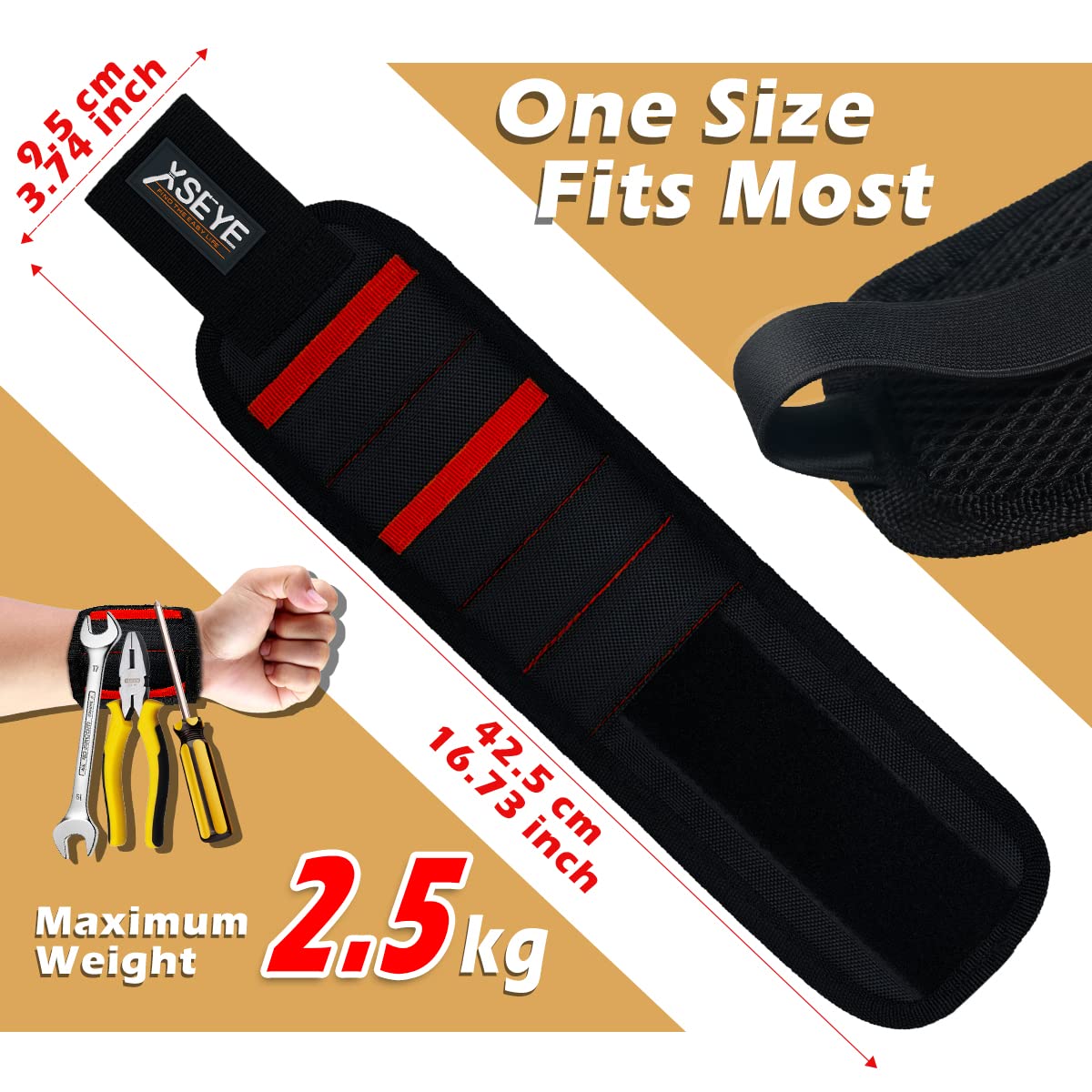 Magnetic Wristband Tool Holder for Screws & Nails - Perfect Christmas Stocking Stuffer Gift for Men, Husband, Boyfriend, Dad - Great for Handymen, Electricians & DIY Projects - Unique Gadget for Home Repairs & Workshop Organization