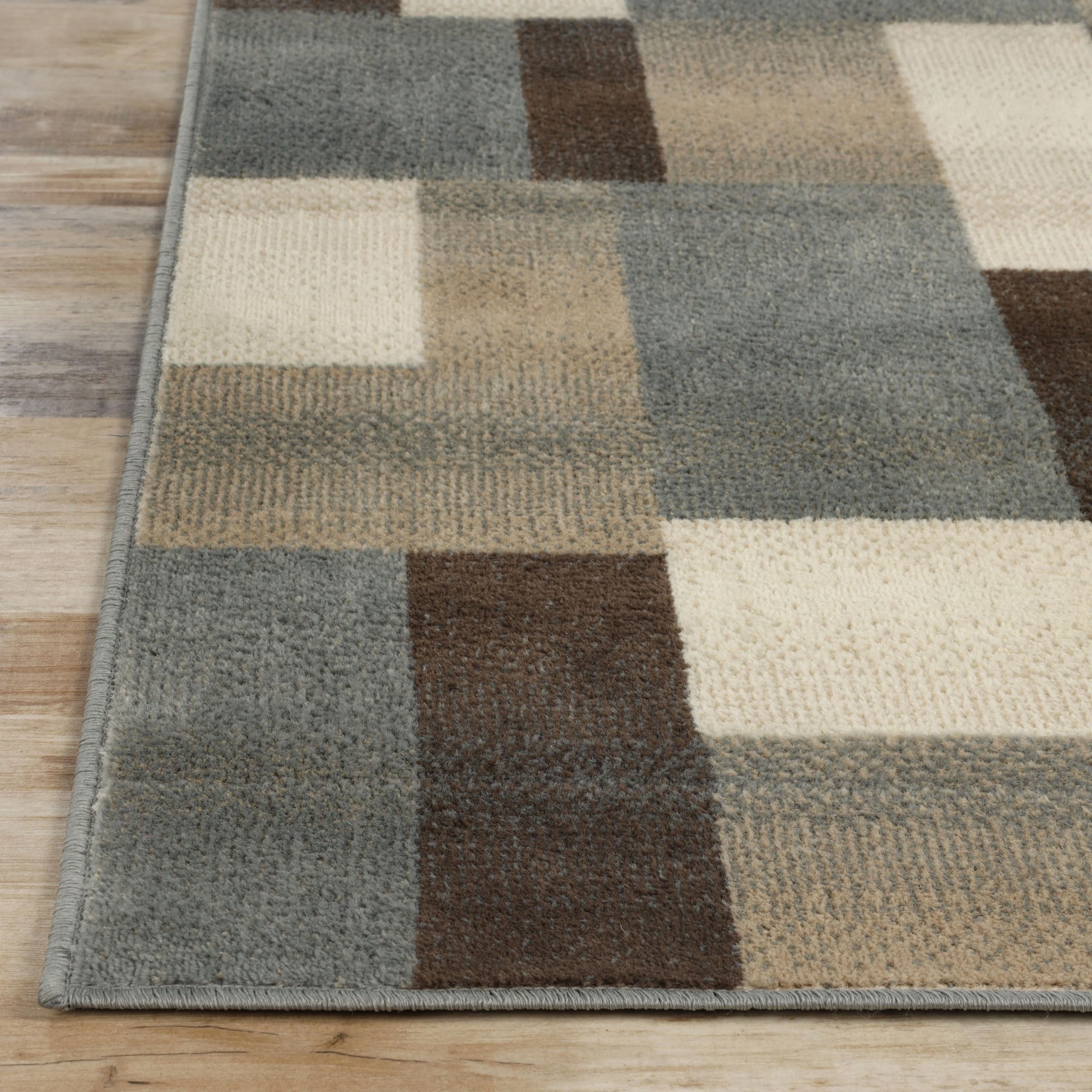 Premium Modern Geometric Tile Indoor Area Rug - Washable Jute Backing, Clifton Multi Collection (Grey, 4' x 6') - Perfect for Living Room, Bedroom, Office, Kitchen & Dining Room Decor