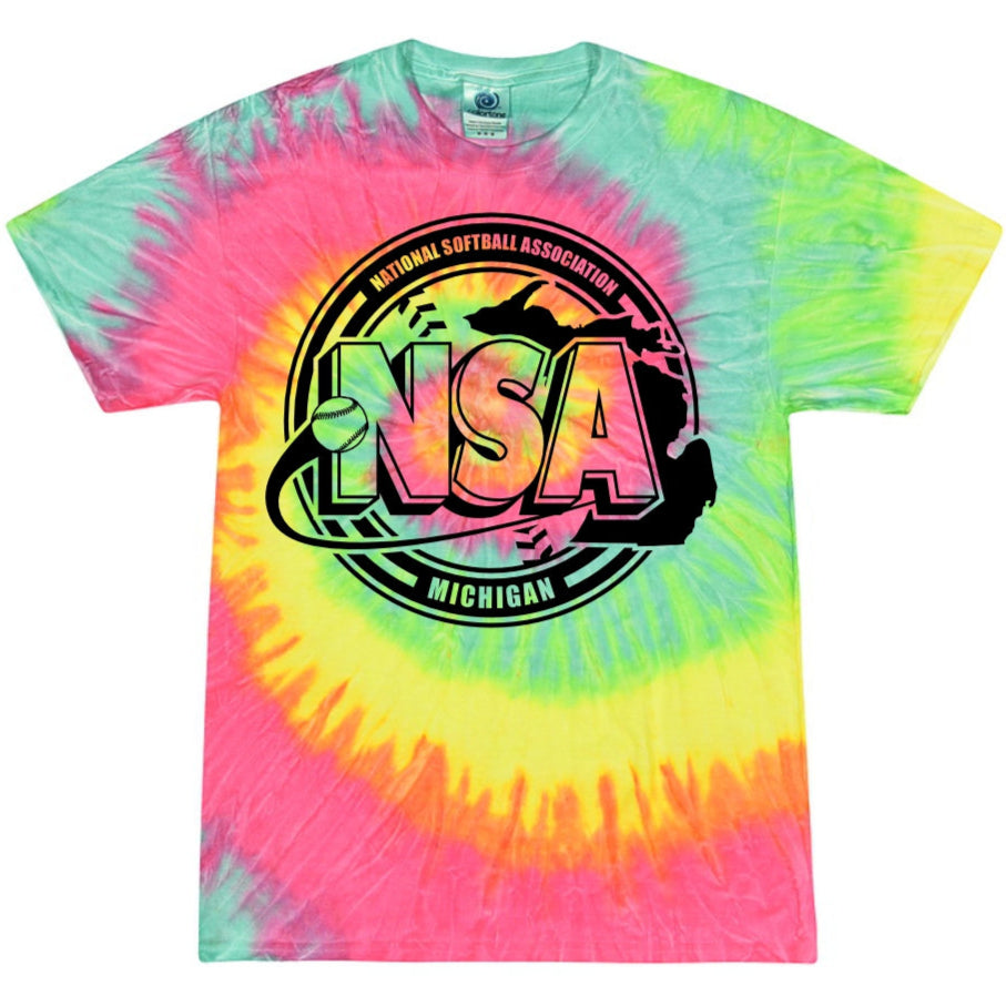 NSA Michigan Crest Short Sleeve Softball Shirt - Official National Softball Association Apparel for Tournaments & Team Spirit
