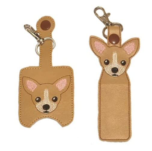 Chihuahua Hand Sanitizer Holder & Lip Balm Holder - Cute Dog Shaped Sanitizer Clip for Purse, Keychain, Backpack - Perfect for Travel, Office, School