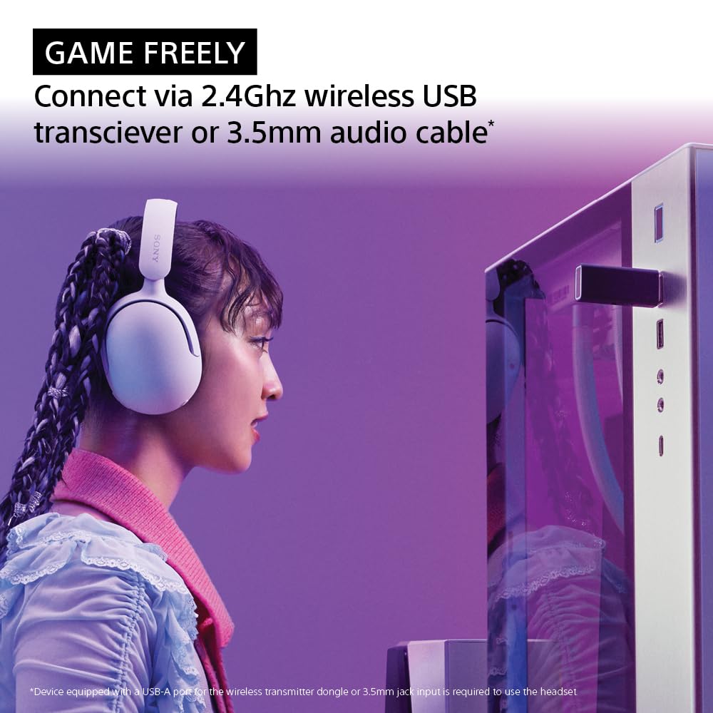 Sony INZONE H5 Wireless Gaming Headset for PC & PS5 - 360 Spatial Sound, 28-Hour Battery Life, 2.4GHz Wireless & 3.5mm Audio Jack (WH-G500 Black) - Perfect for Competitive Gaming, Streaming & Immersive Play