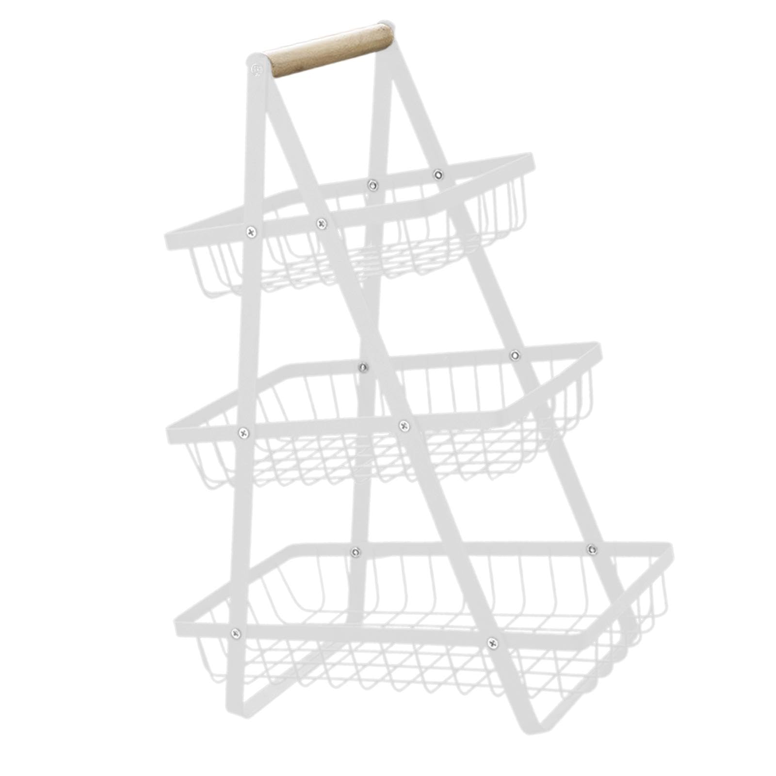 3-Tier White Iron Fruit Basket - Rustic Table Decor for Kitchen & Restaurant | Durable Fruit & Veggie Holder for Dining, Buffet, and Home Decor