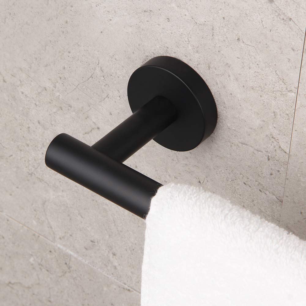 GERZ Contemporary 12-Inch Stainless Steel Towel Bar - Matte Black Wall Mounted Bathroom Towel Holder - SUS 304 Rustproof Bath Accessory for Hand & Face Towels - Perfect for Modern Bathrooms & Powder Rooms