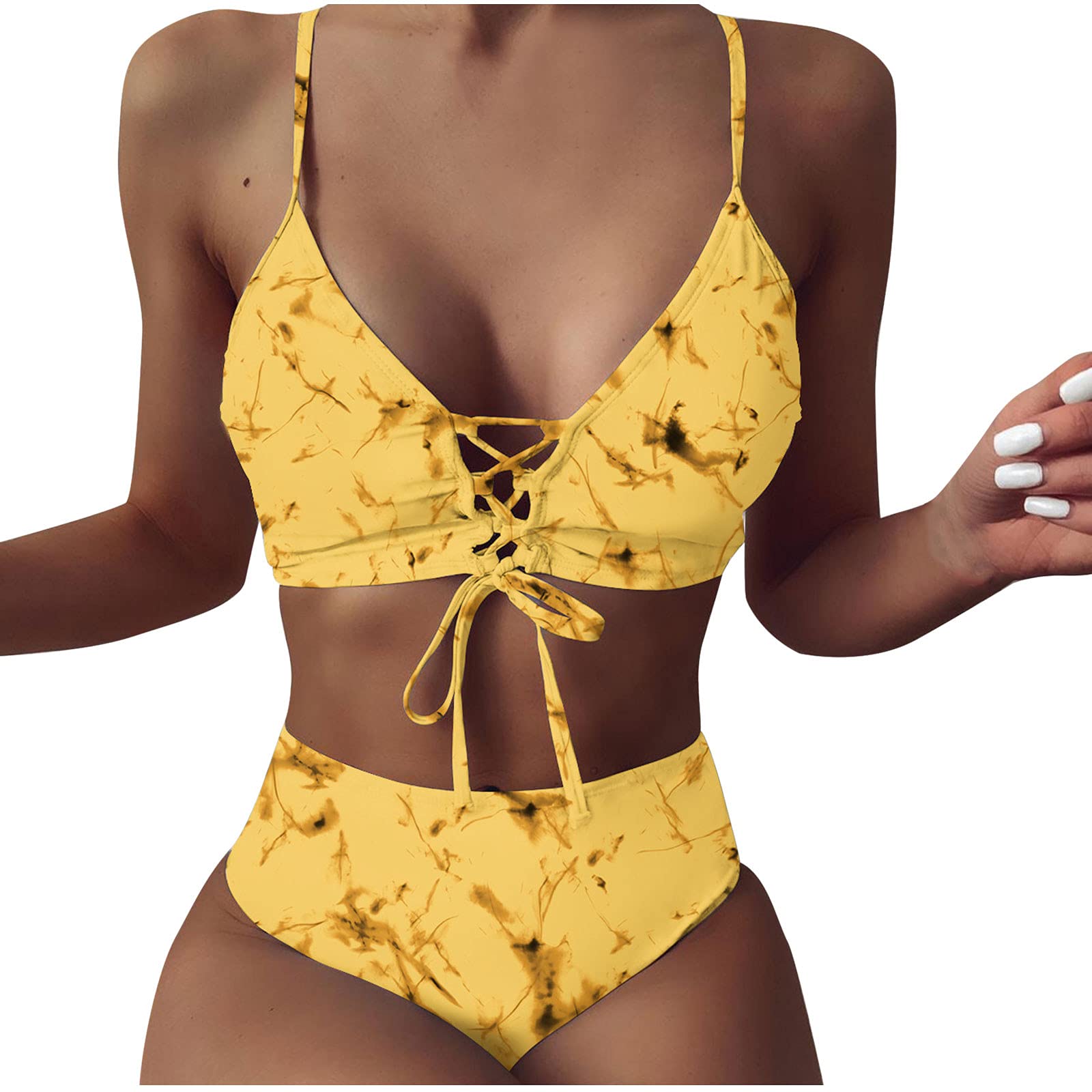 Sexy Tie Dye Bikini Set for Women - Triangle Two Piece Swimsuit with Graphic Print, Perfect for Beach Vacation & Pool Party (2022 Summer Collection)