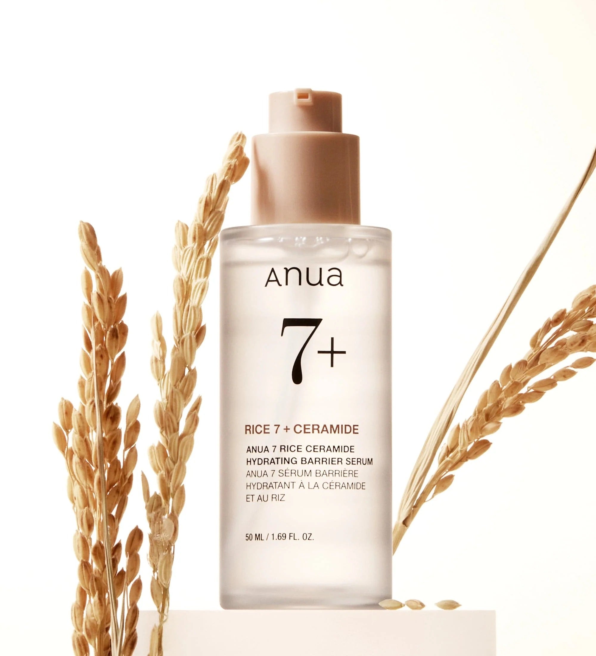 ANUA 7 Rice Ceramide Hydrating Barrier Serum 50ml - Korean Skincare for Dry & Sensitive Skin - Daily Moisturizing Face Serum for Hydration & Skin Barrier Repair - Perfect for Night Routine & Winter Care