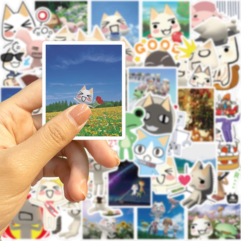 50Pcs Cute Toro Inoue Cat Stickers - Waterproof Vinyl Decals for Laptop, Water Bottle, Bike, Skateboard, Luggage, Computer, Snowboard - Perfect Gift for Kids, Girls & Teens - Fun DIY Decoration for School, Office & Travel Accessories