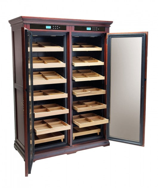Premium Reagan Dual Zone Climate Controlled Humidor Cabinet - Holds 4000 Cigars | Perfect for Cigar Collectors & Luxury Home Bars | Ideal for Aging, Storing & Displaying Premium Cigars