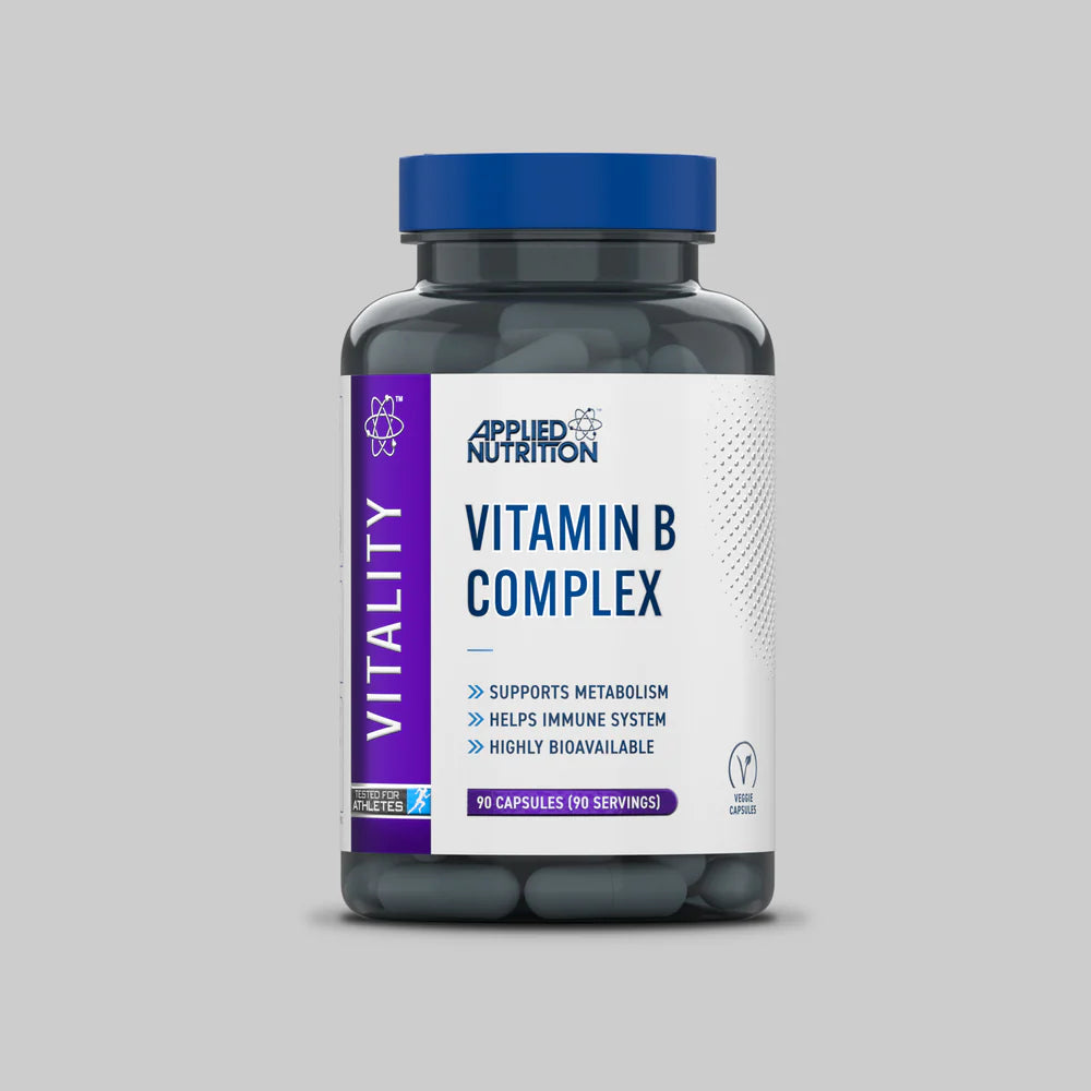 Applied Nutrition Vitamin B Complex Supplement - 90 Tablets for Energy, Metabolism & Stress Relief - Daily Health Support