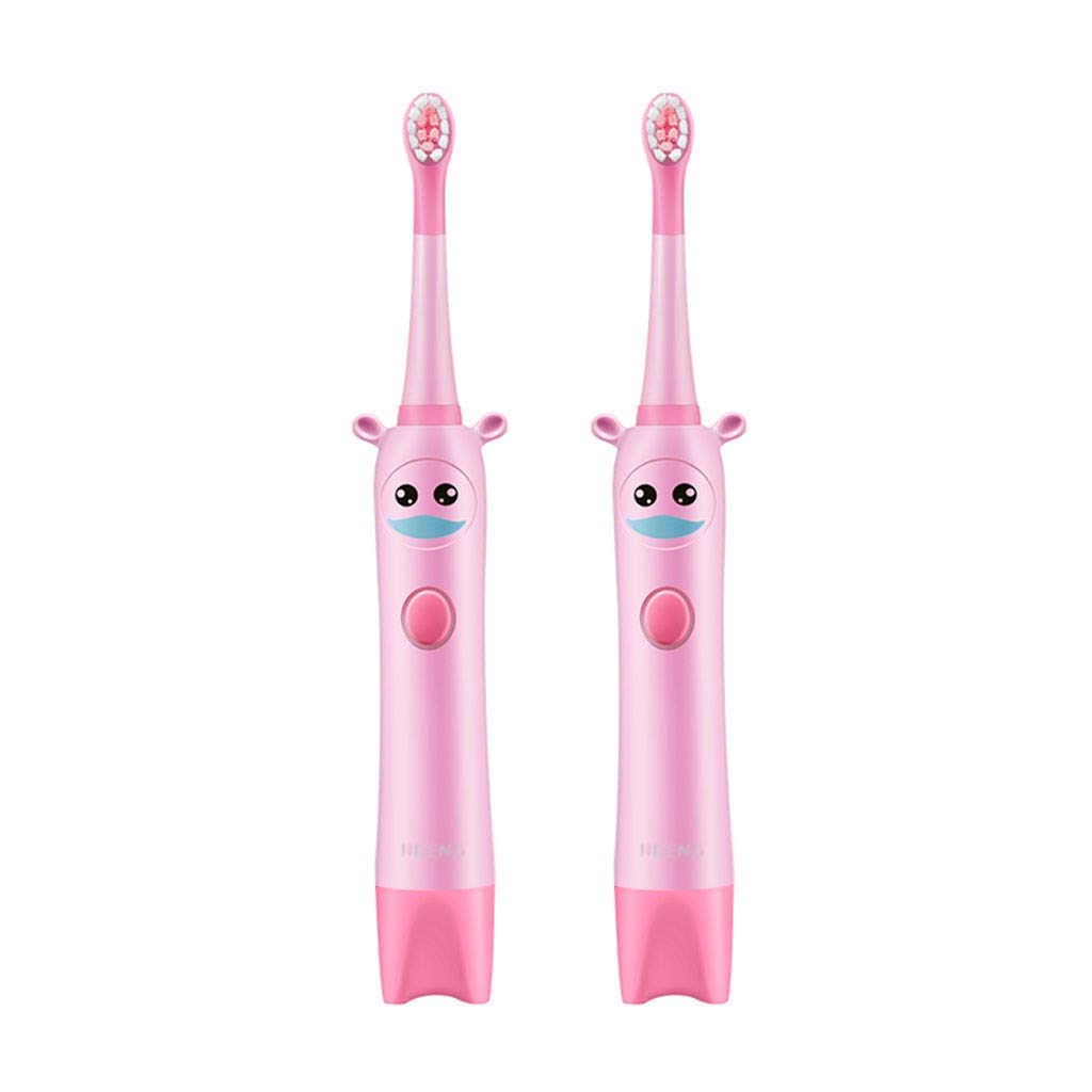 Kids Electric Toothbrush - USB Rechargeable with Smart Timer & 3 Cleaning Modes for Boys & Girls Ages 3-12 | Soft Bristles for Gentle Cleaning | Perfect for Home & Travel Use (Pink, Pack of 2)