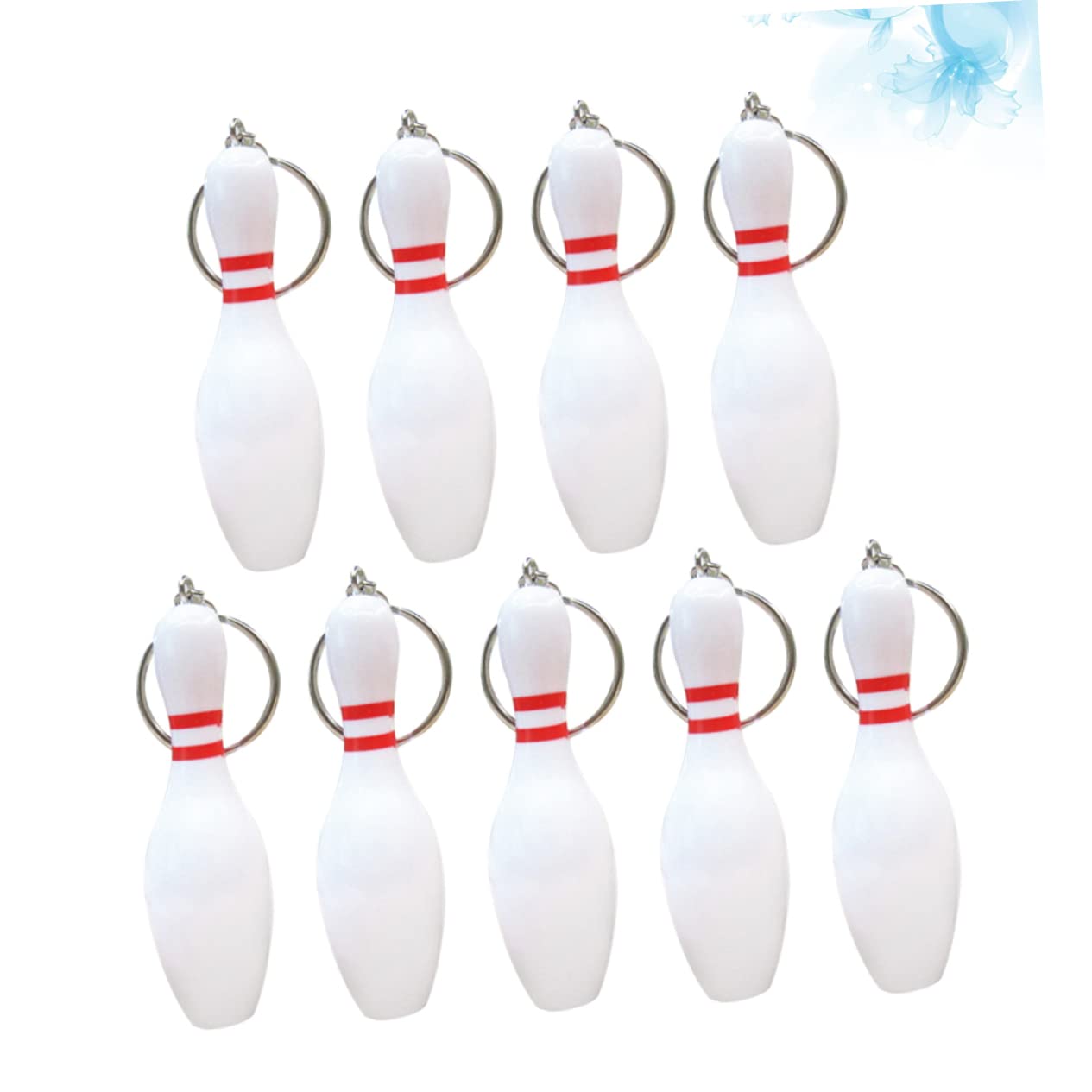 KICHOUSE 27 Pcs Creative Bowling Pin Keychain Set - Car Key Holder, Goodie Bag Favors, Water Bottles (White) - Perfect for Bowling Parties, Birthday Gifts & Team Events