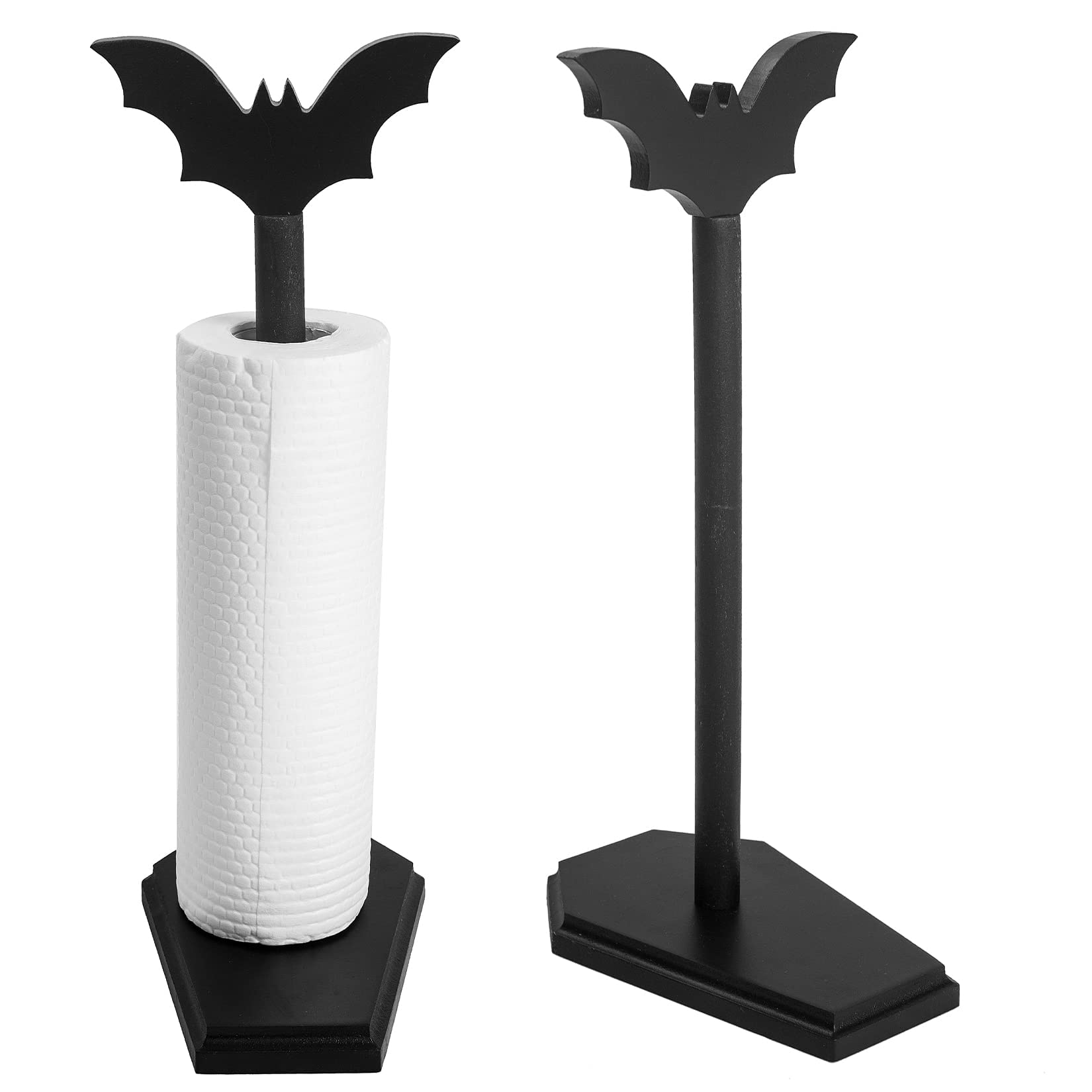 Gothic Bat Paper Towel Holder - Halloween Kitchen & Bathroom Decor - Unique Goth Home Accessories for Countertops - Spooky Witchy Gift Ideas for Women | Perfect for Halloween Parties, Gothic Themed Homes & Dark Aesthetic Decor