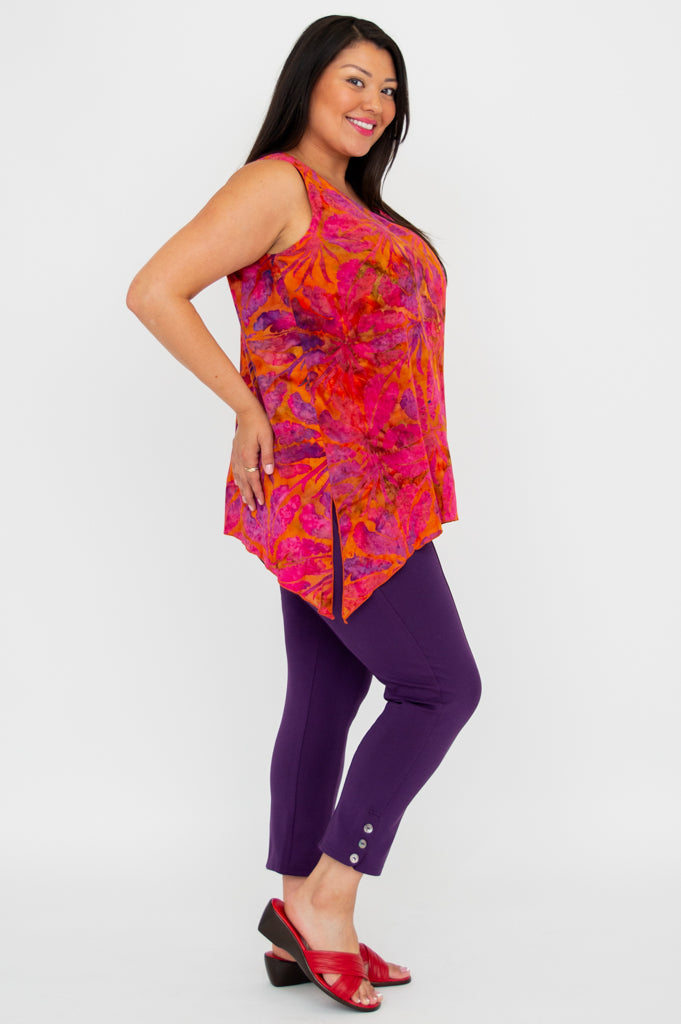 Dotty Tank Top - Women's Red Earth Print Casual Sleeveless Shirt for Summer Outfits, Beachwear & Layering