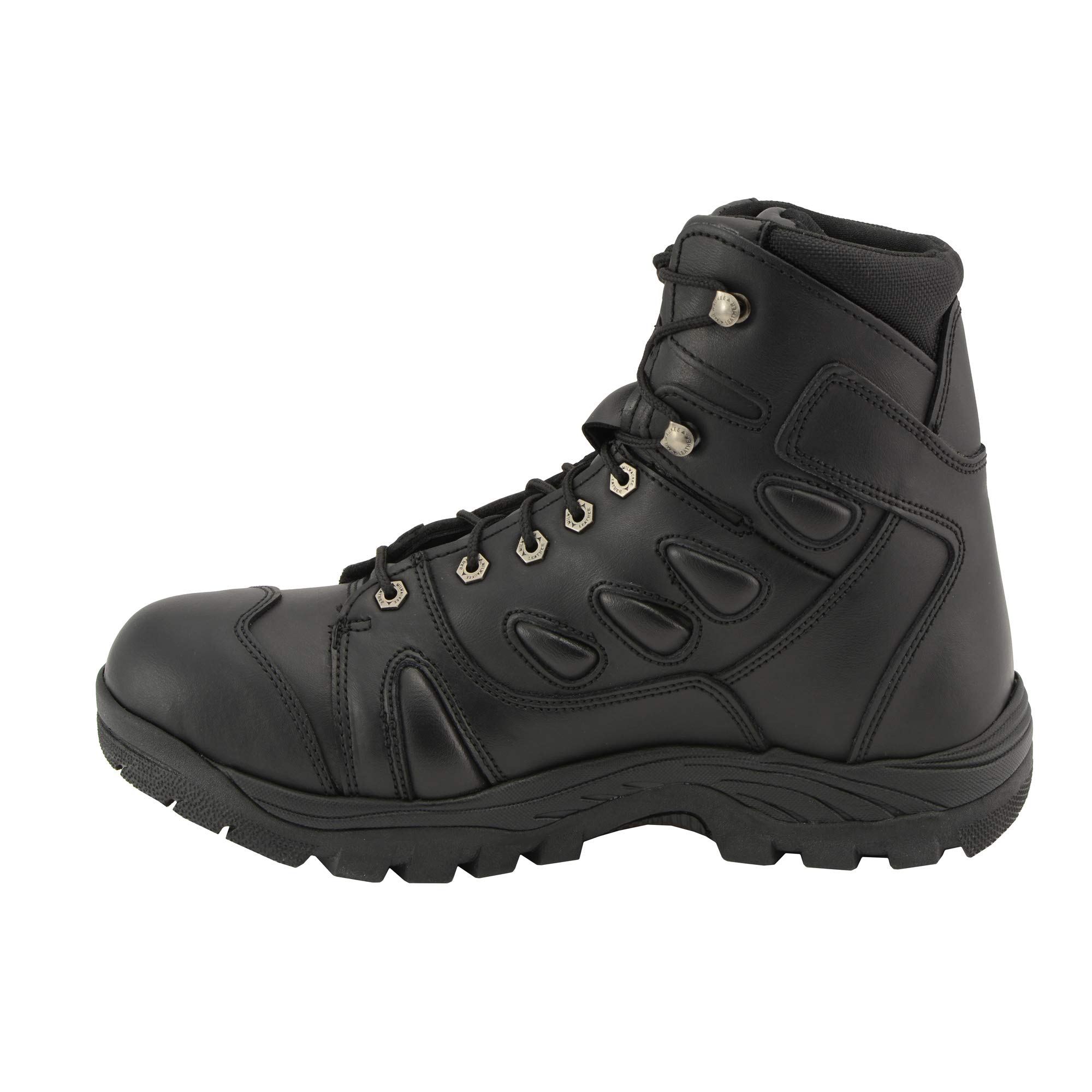 Milwaukee Leather MBM9115 Men's Black Leather 6-Inch SWAT Style Tactical Motorcycle Boots - Size 8.5 - Durable Biker Boots for Riding, Work & Outdoor Adventures